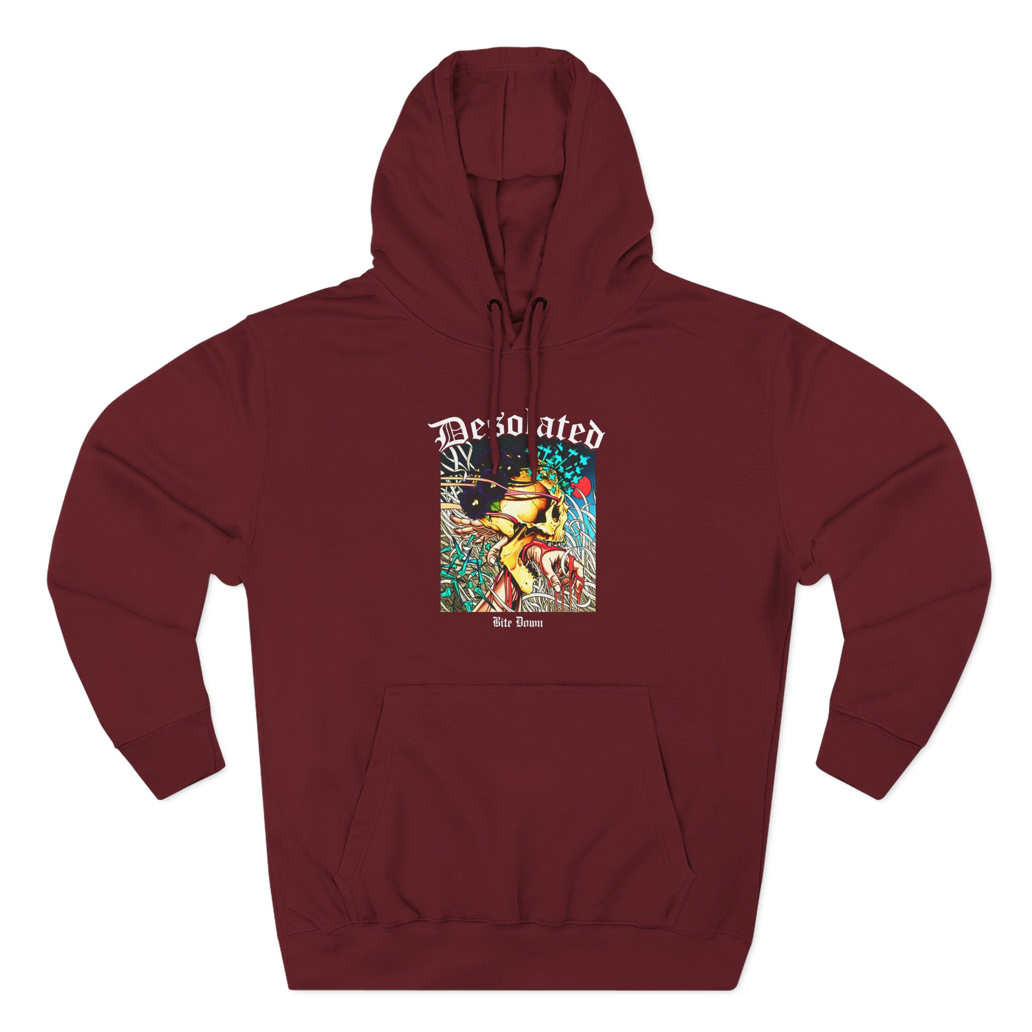 Desolated Bite Down Artwork Three-Panel Fleece Hoodie