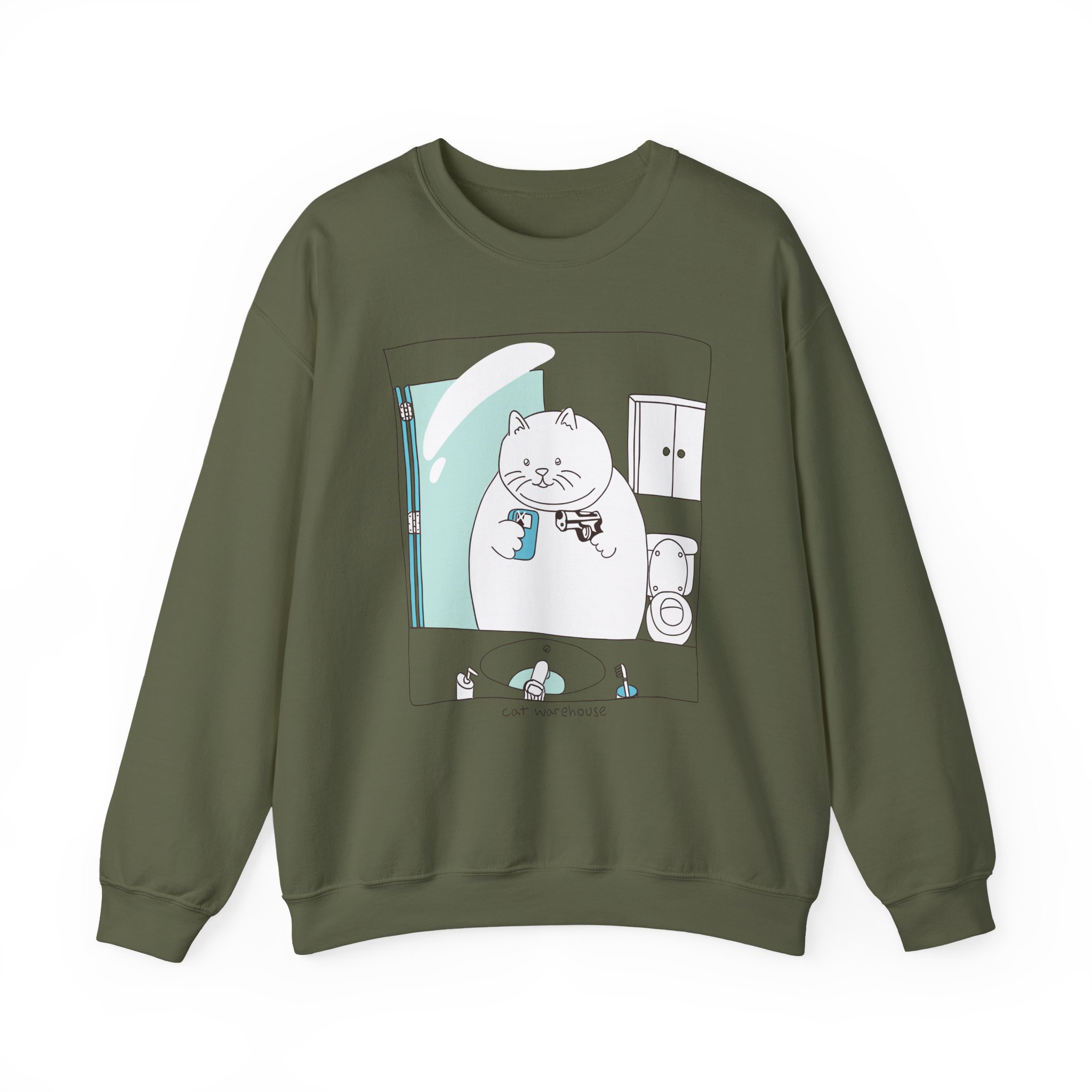 William Osman cat warehouse Unisex Heavy Blendâ„¢ Crewneck Sweatshirt