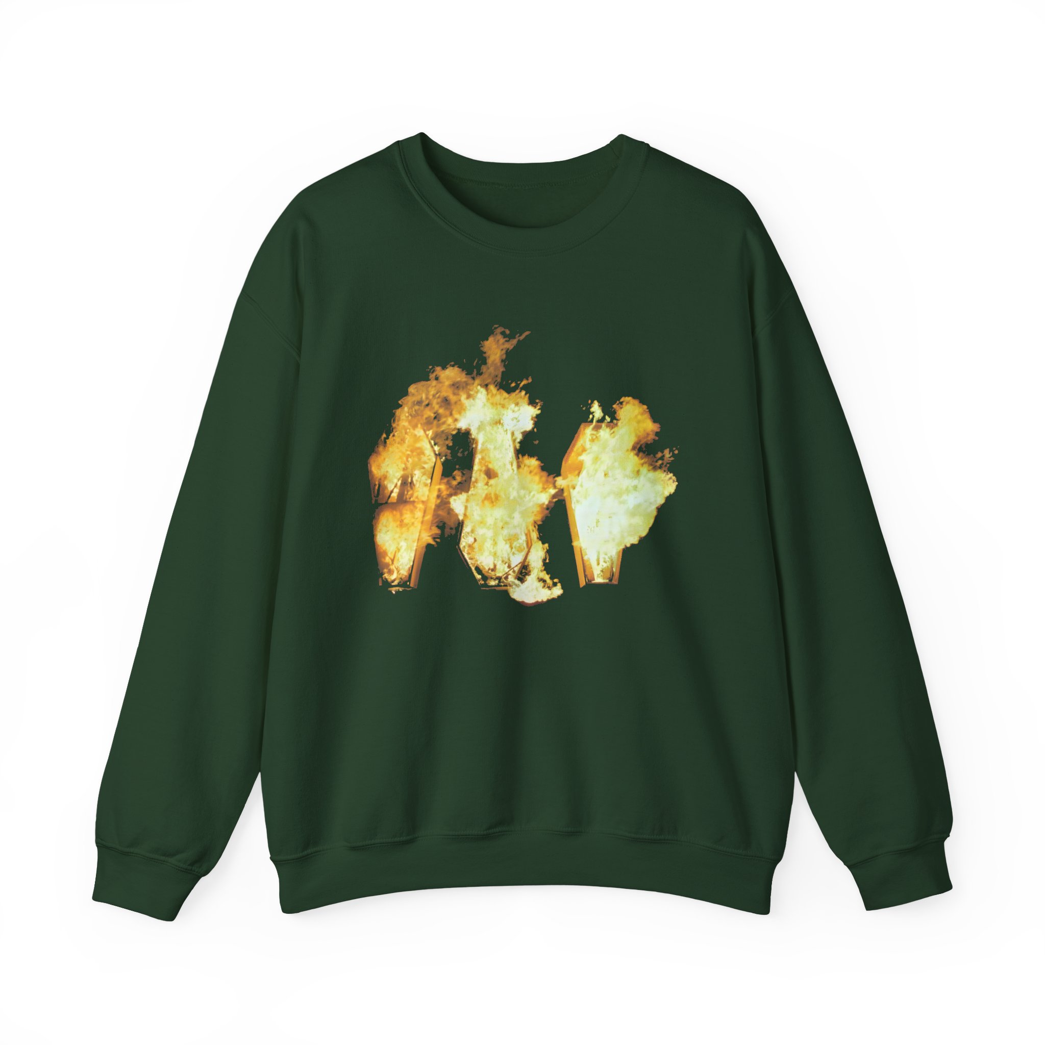 Show Me the Body Flaming Coffins Unisex Heavy Blendâ„¢ Crewneck Sweatshirt