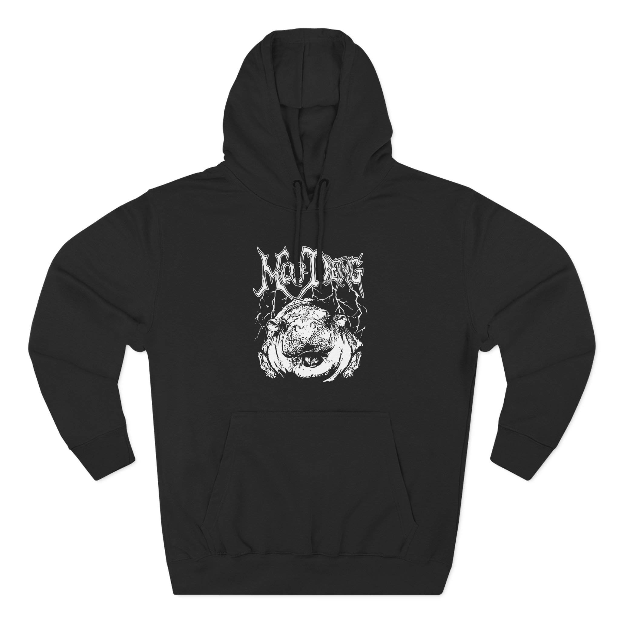 Moo Deng Three-Panel Fleece Hoodie