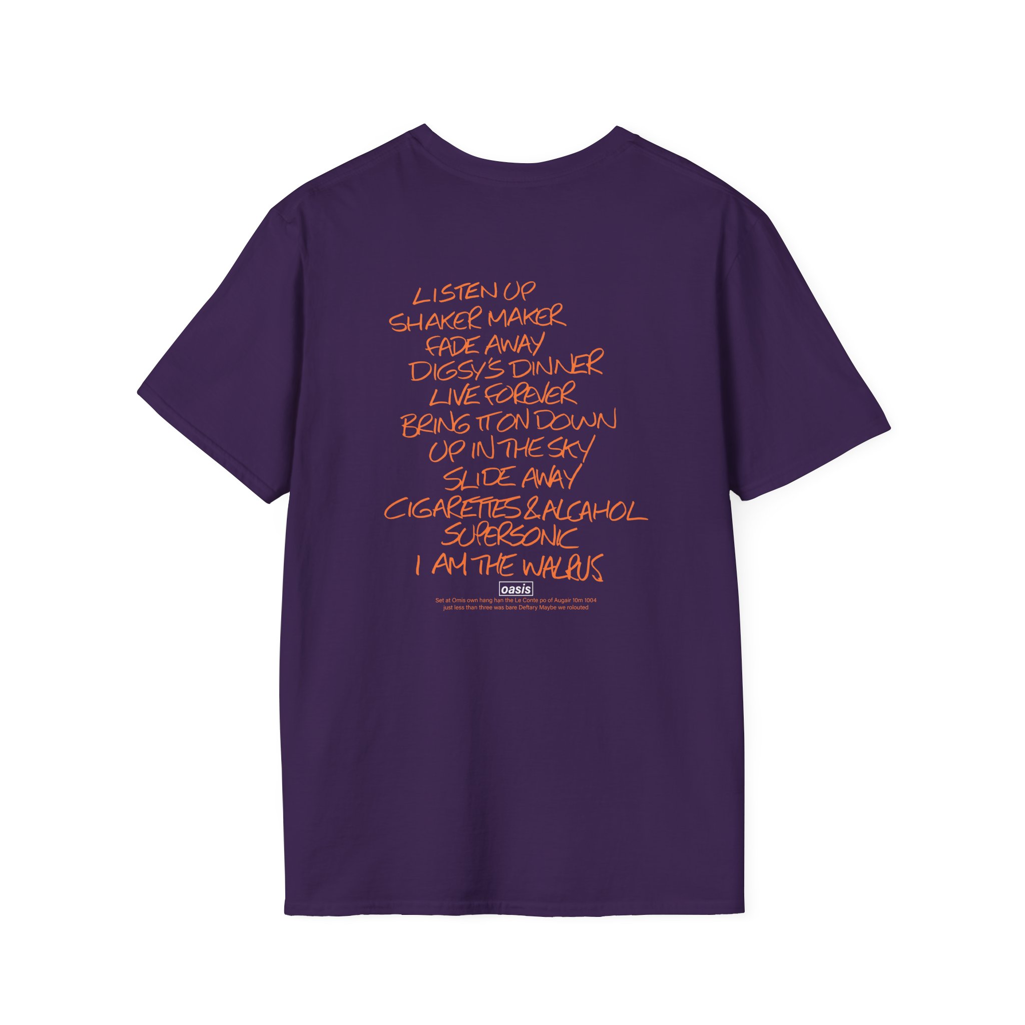 Oasis Setlist Unisex Softstyle T-Shirt