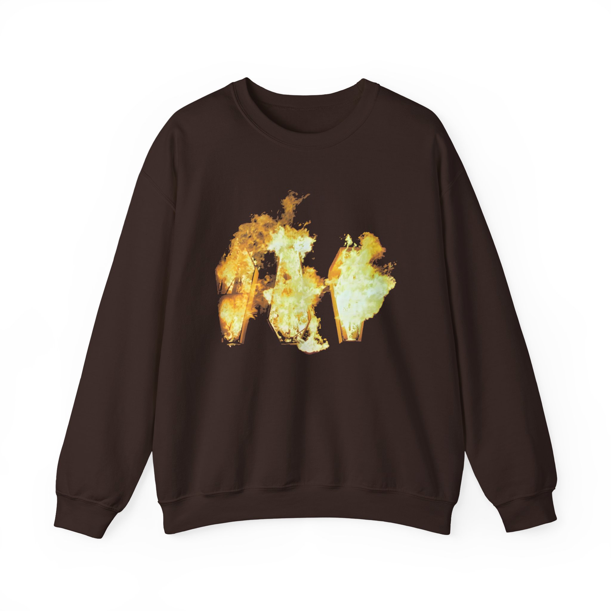 Show Me the Body Flaming Coffins Unisex Heavy Blendâ„¢ Crewneck Sweatshirt