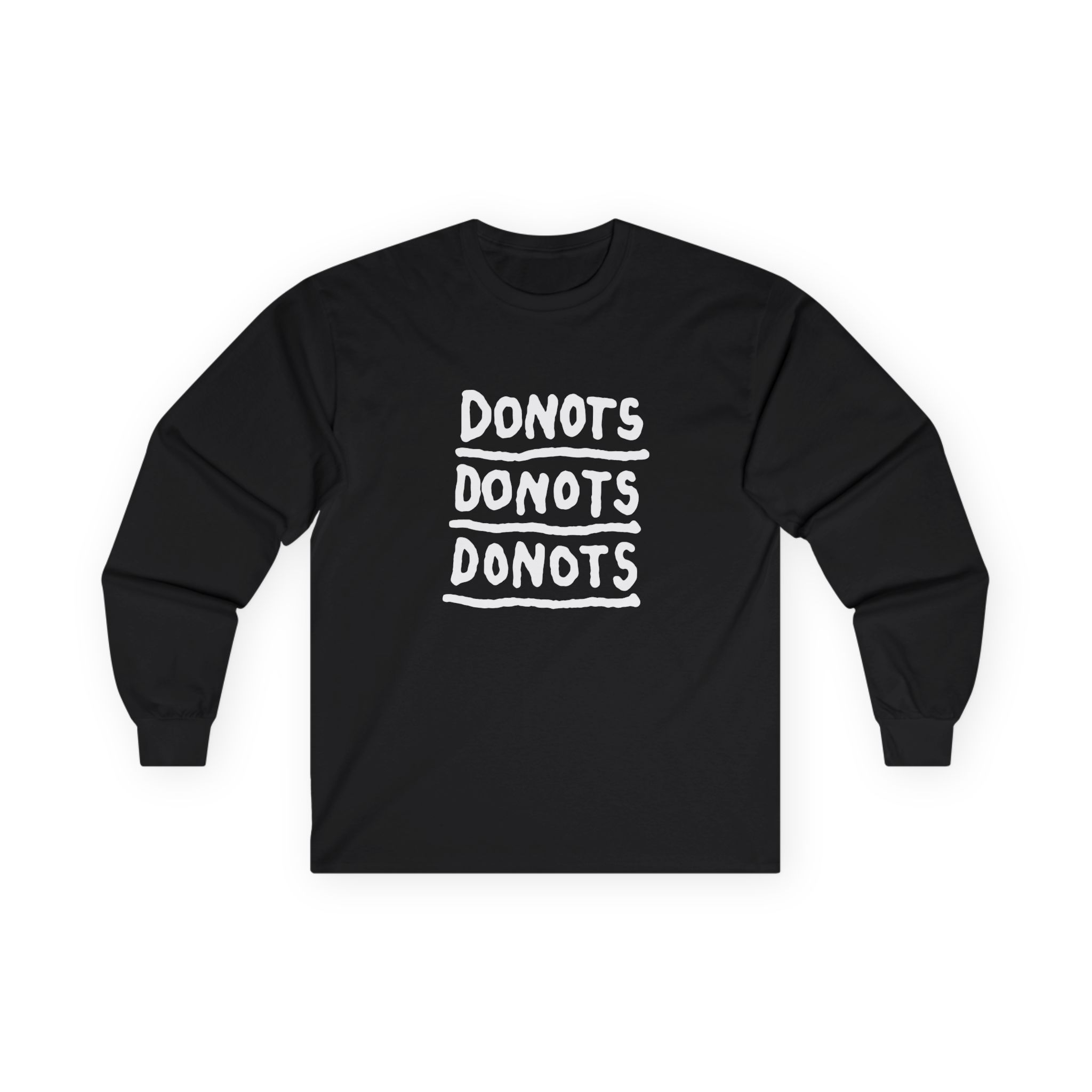 Donots Triple Logo Unisex Ultra Cotton Long Sleeve Tee