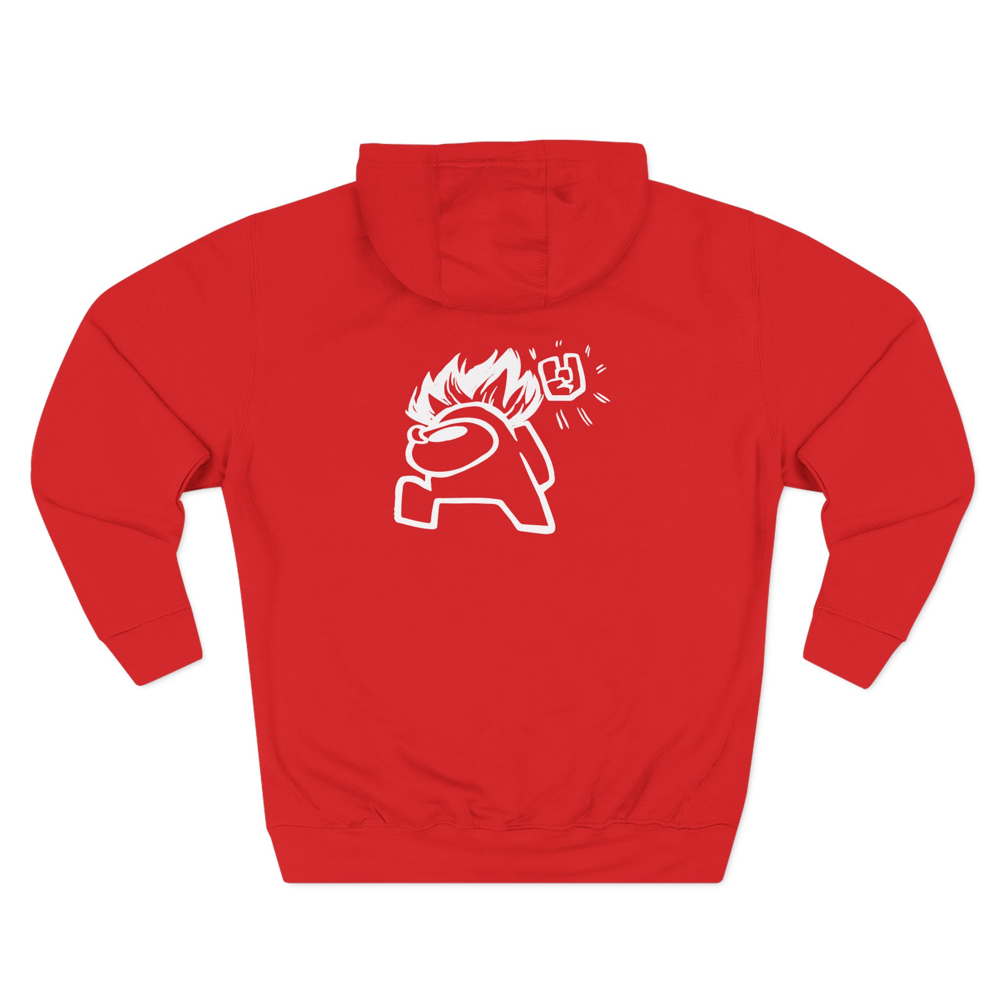 Among Us Metal Red Three-Panel Fleece Hoodie
