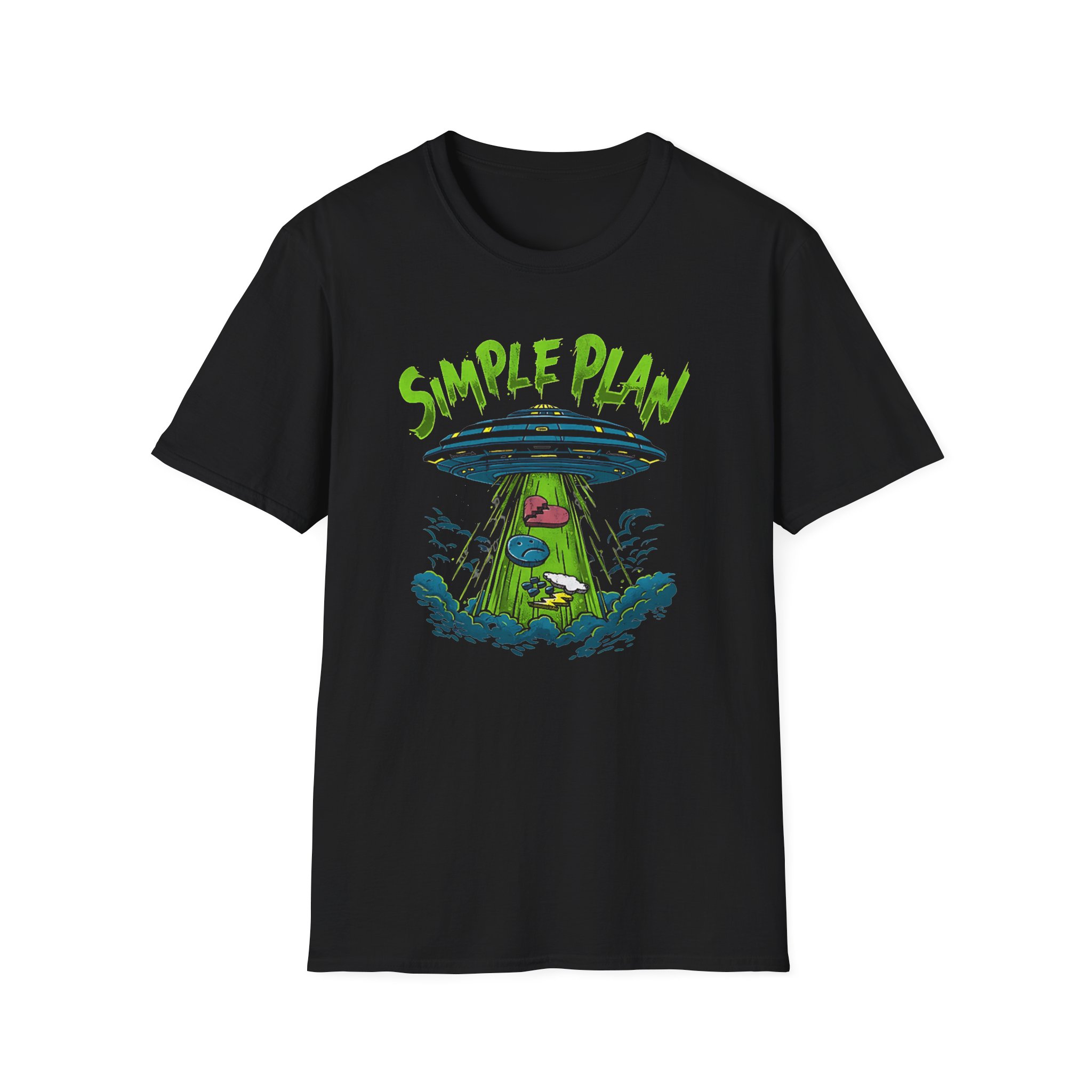Simple Plan Alien Ufo Unisex Softstyle T-Shirt