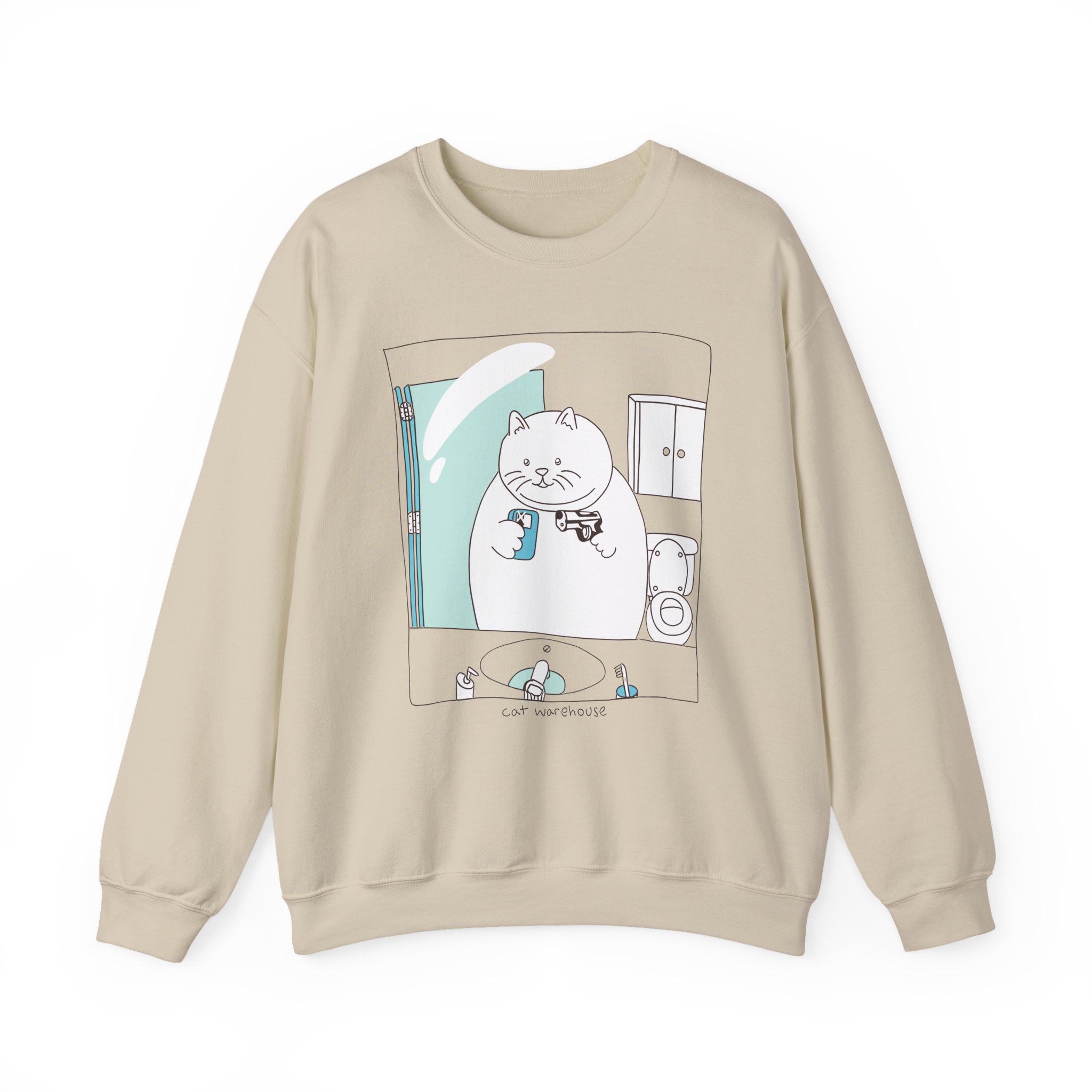 William Osman cat warehouse Unisex Heavy Blendâ„¢ Crewneck Sweatshirt