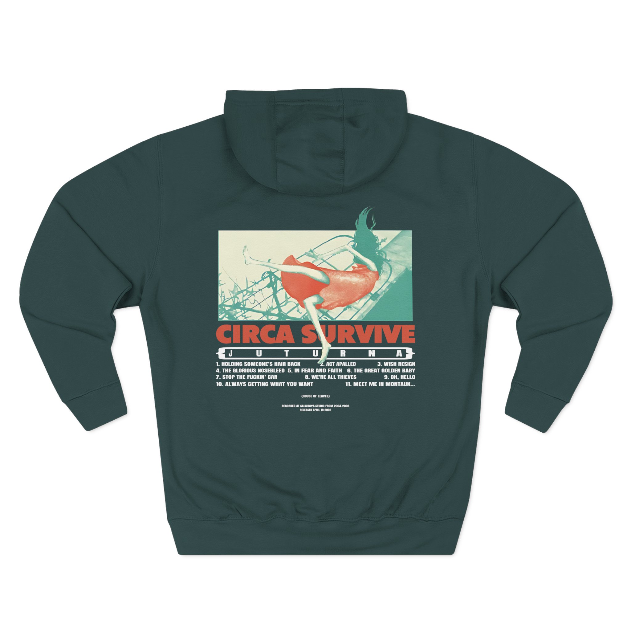Circa Survive Juturna Tracklist Three-Panel Fleece Hoodie