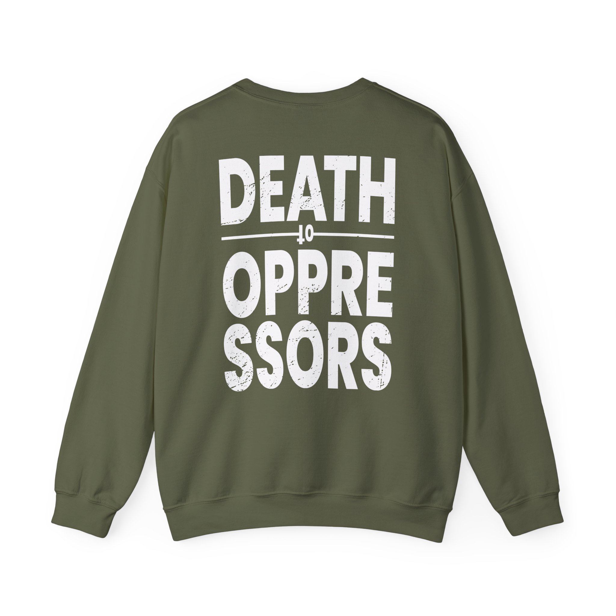 Get the Shot Death to Oppressors Unisex Heavy Blendâ„¢ Crewneck Sweatshirt