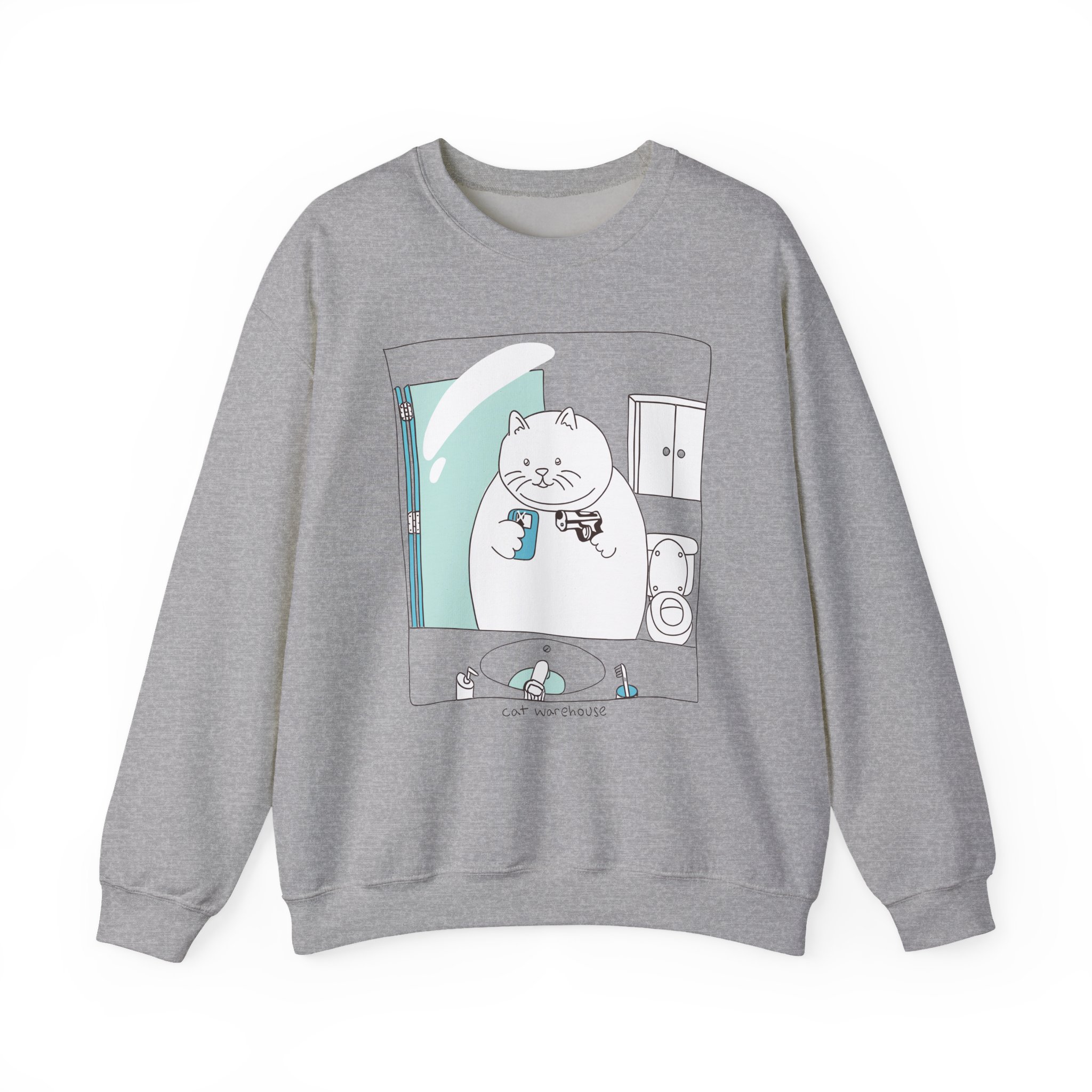 William Osman cat warehouse Unisex Heavy Blendâ„¢ Crewneck Sweatshirt