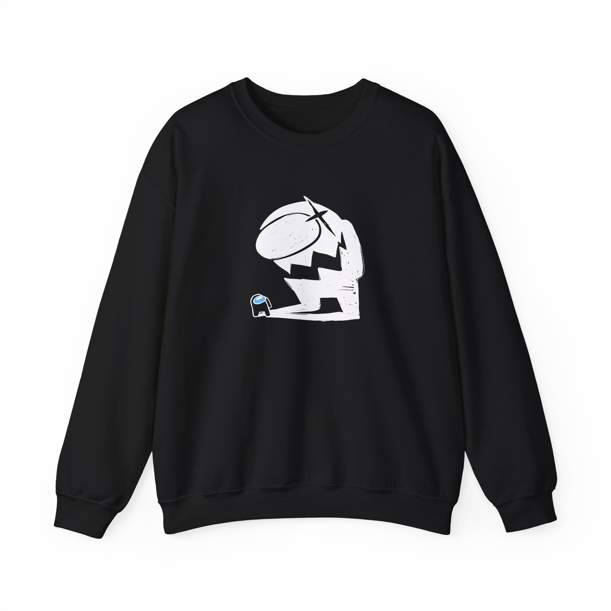 Among Us Impostor Black Shadow Unisex Heavy Blendâ„¢ Crewneck Sweatshirt