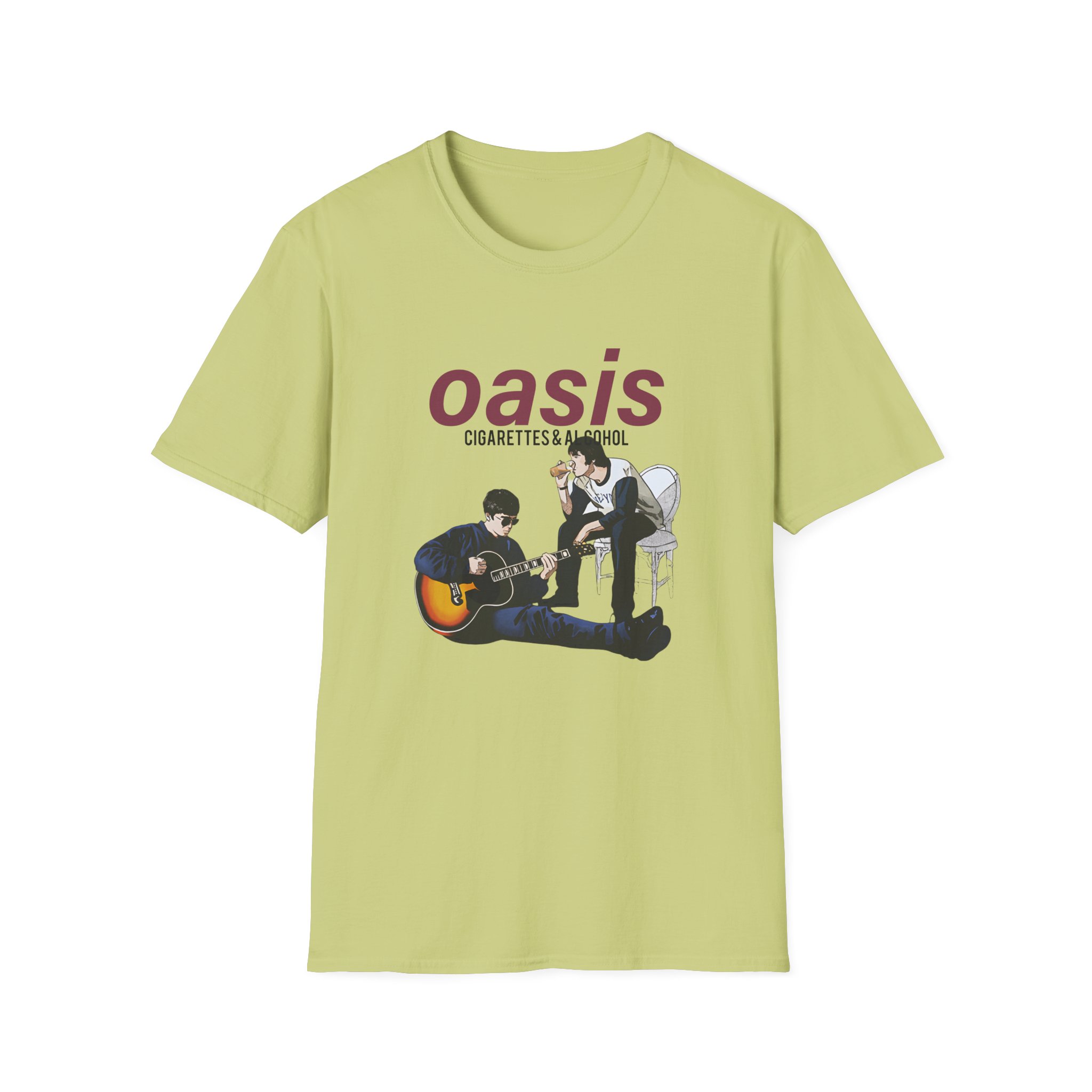 Oasis Cigarettes and Alcohol Illustration Unisex Softstyle T-Shirt