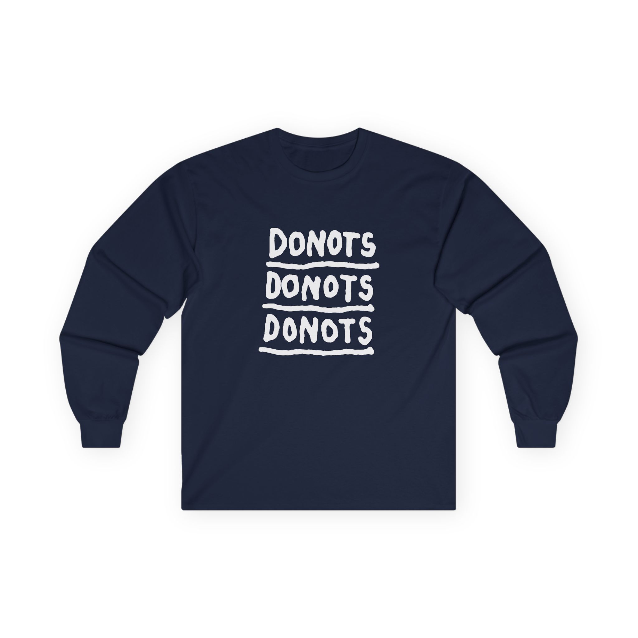 Donots Triple Logo Unisex Ultra Cotton Long Sleeve Tee