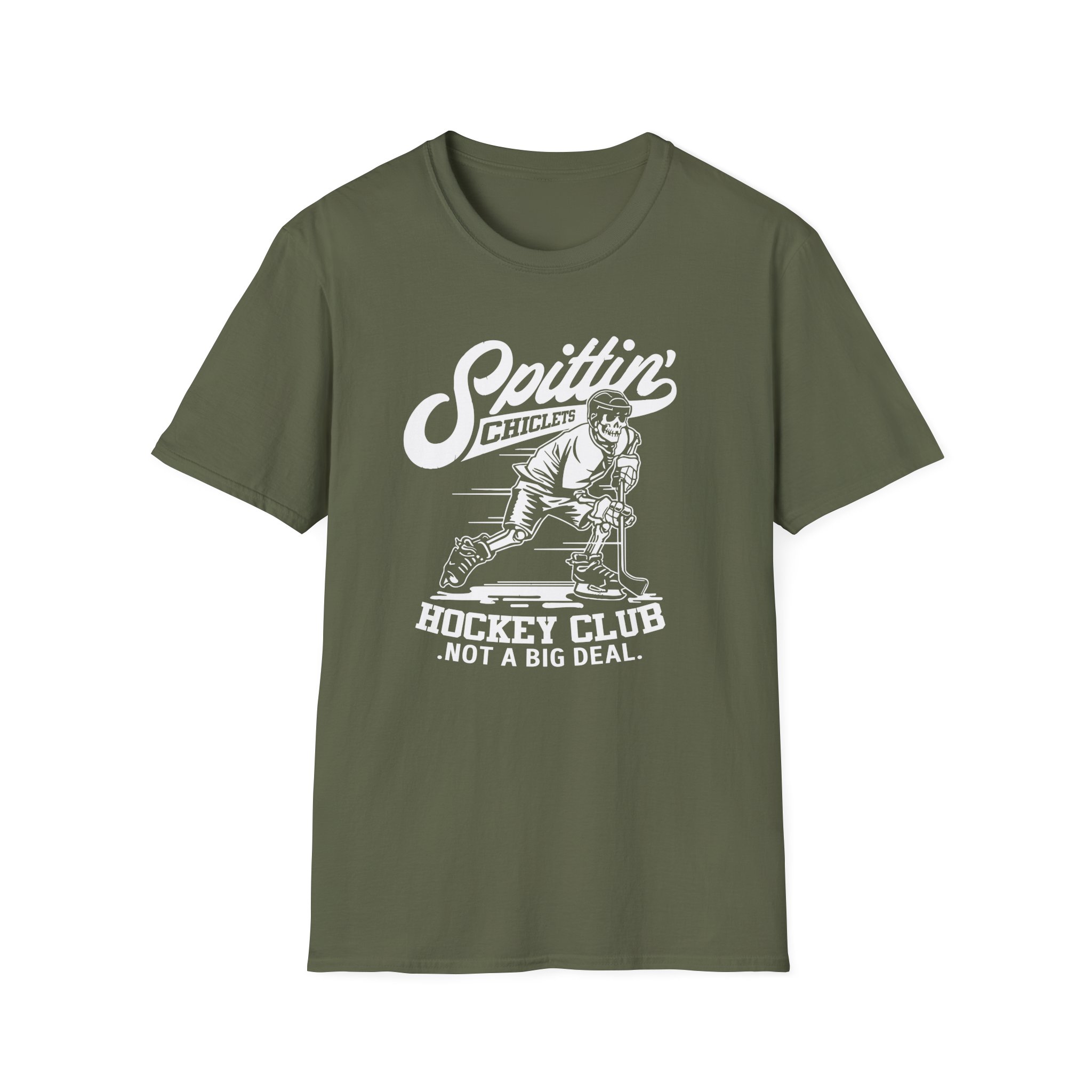 Spittin Chiclets Hockey Club Skul Unisex Softstyle T-Shirt
