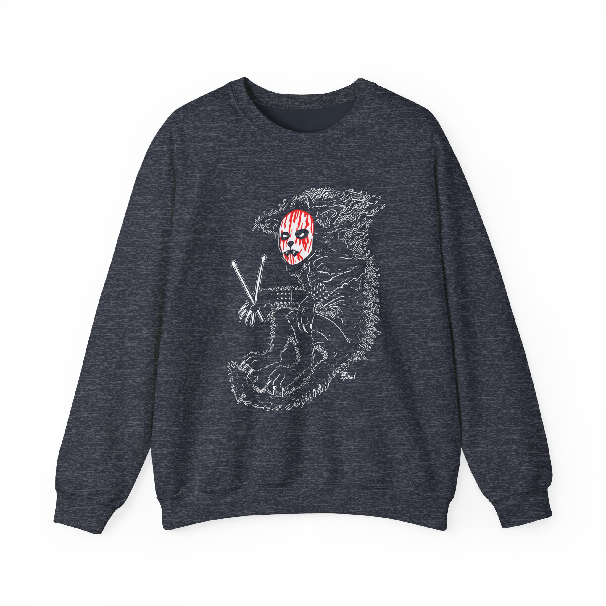 Murderdolls Joey Jordison Joey Cat Blood Mask Unisex Heavy Blendâ„¢ Crewneck Sweatshirt