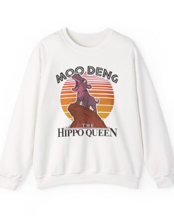 Moo Deng the Hippo Queen Unisex Heavy Blend™ Crewneck Sweatshirt