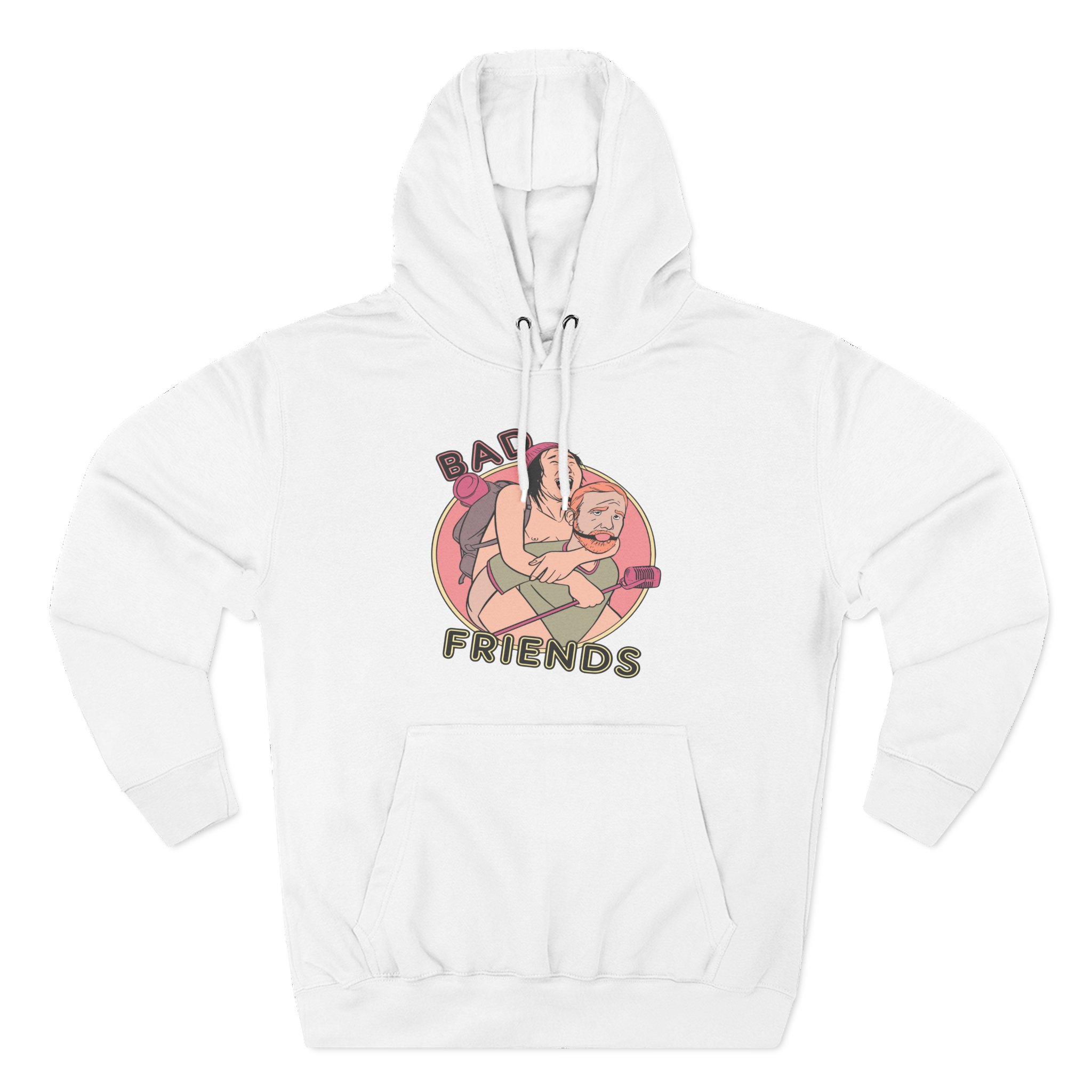 Andrew Santino Piggy Back Bad Friends Podcast Three-Panel Fleece Hoodie