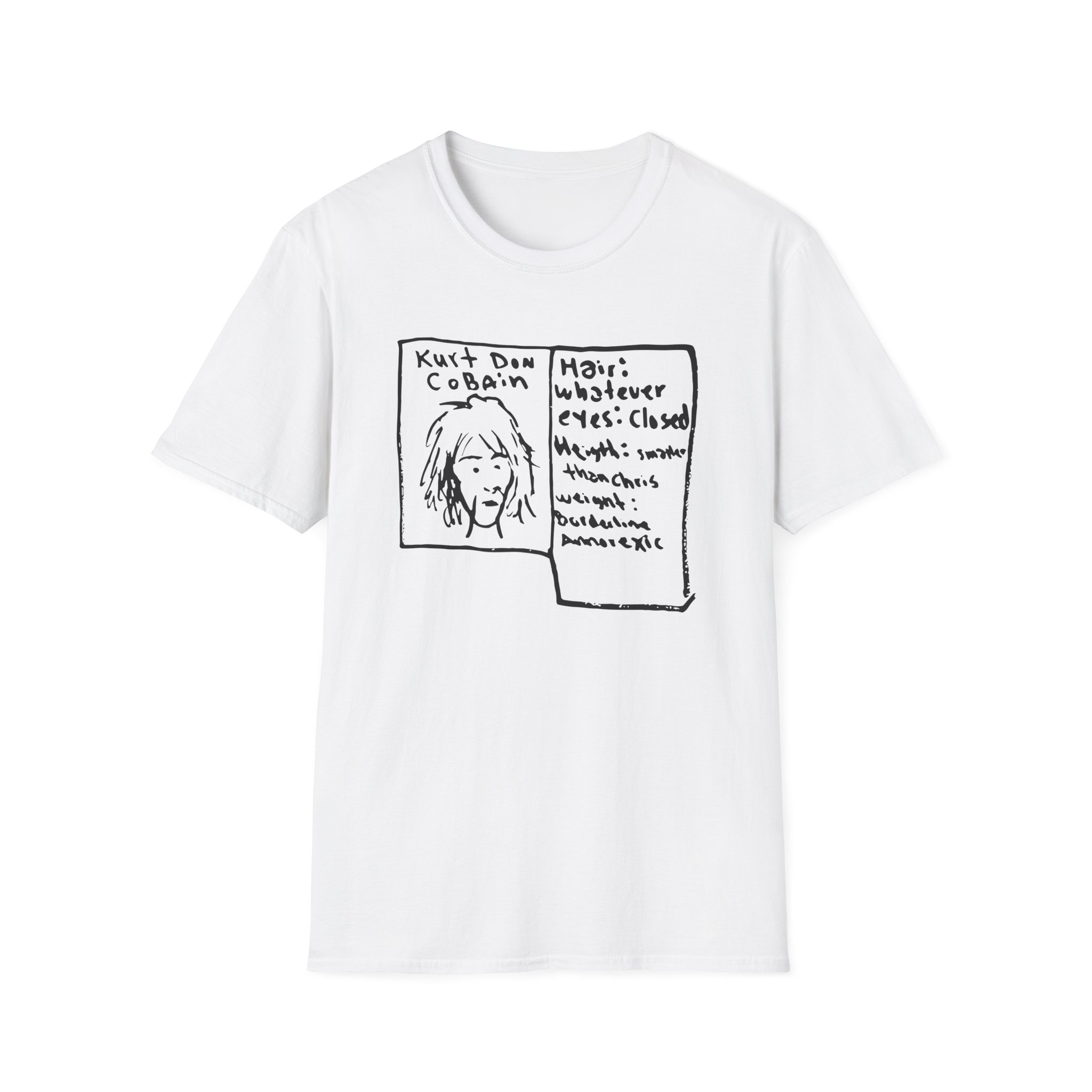 Kurt Cobain Kurt Don Profile Unisex Softstyle T-Shirt