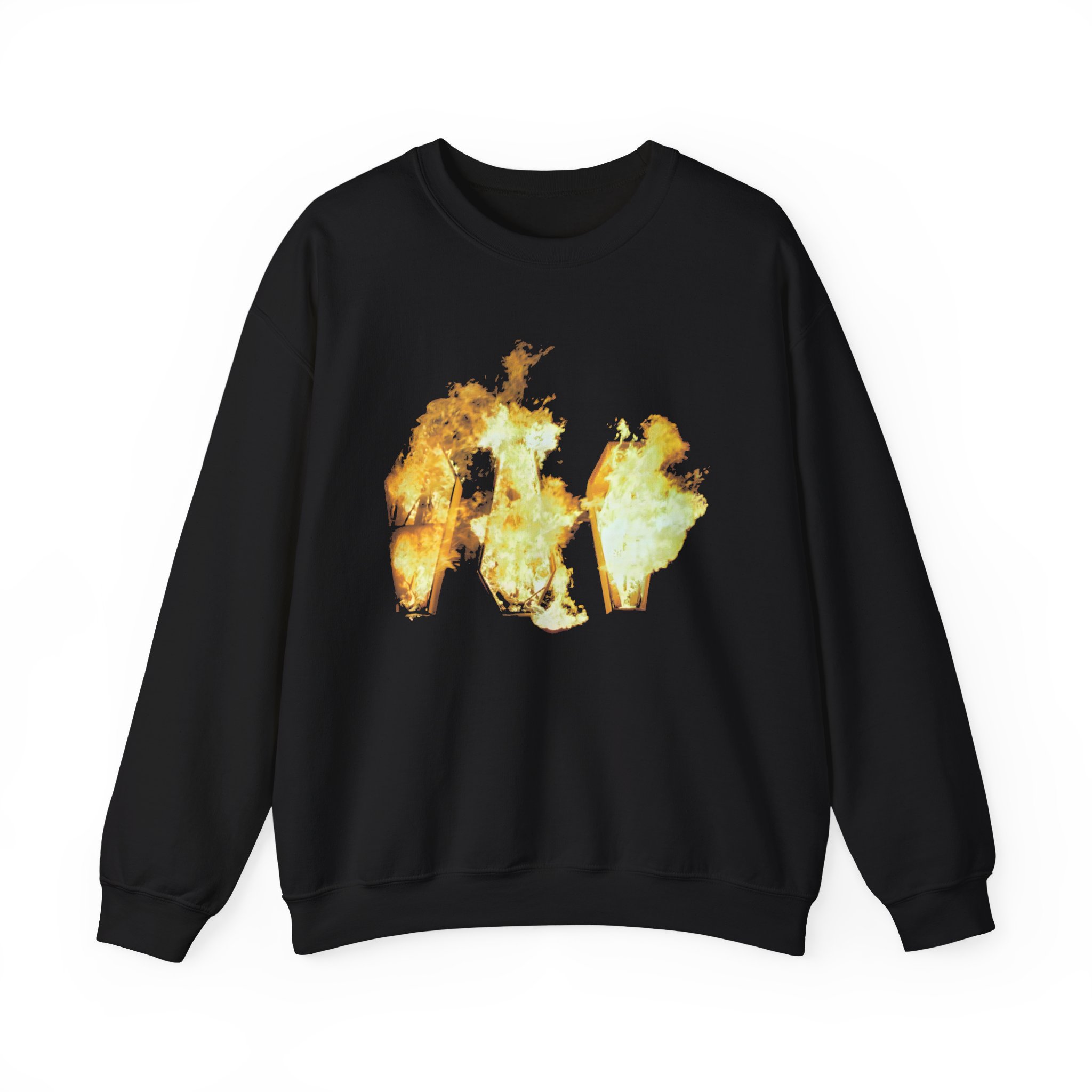 Show Me the Body Flaming Coffins Unisex Heavy Blendâ„¢ Crewneck Sweatshirt