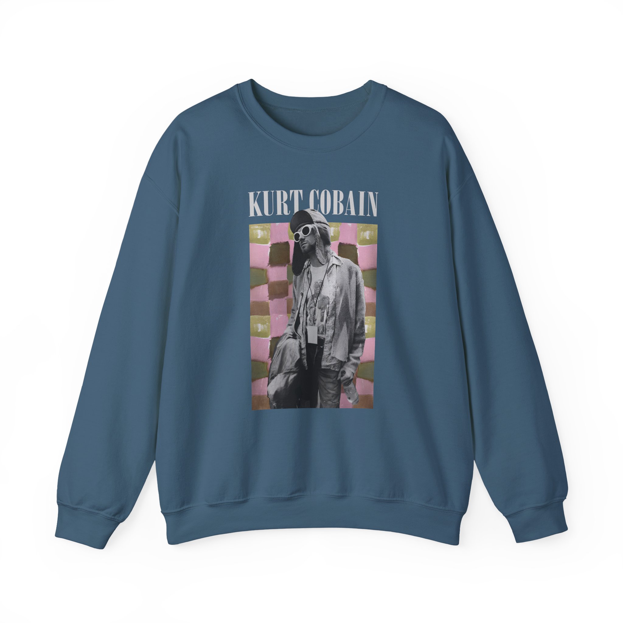 Kurt Cobain Checkered Unisex Heavy Blendâ„¢ Crewneck Sweatshirt