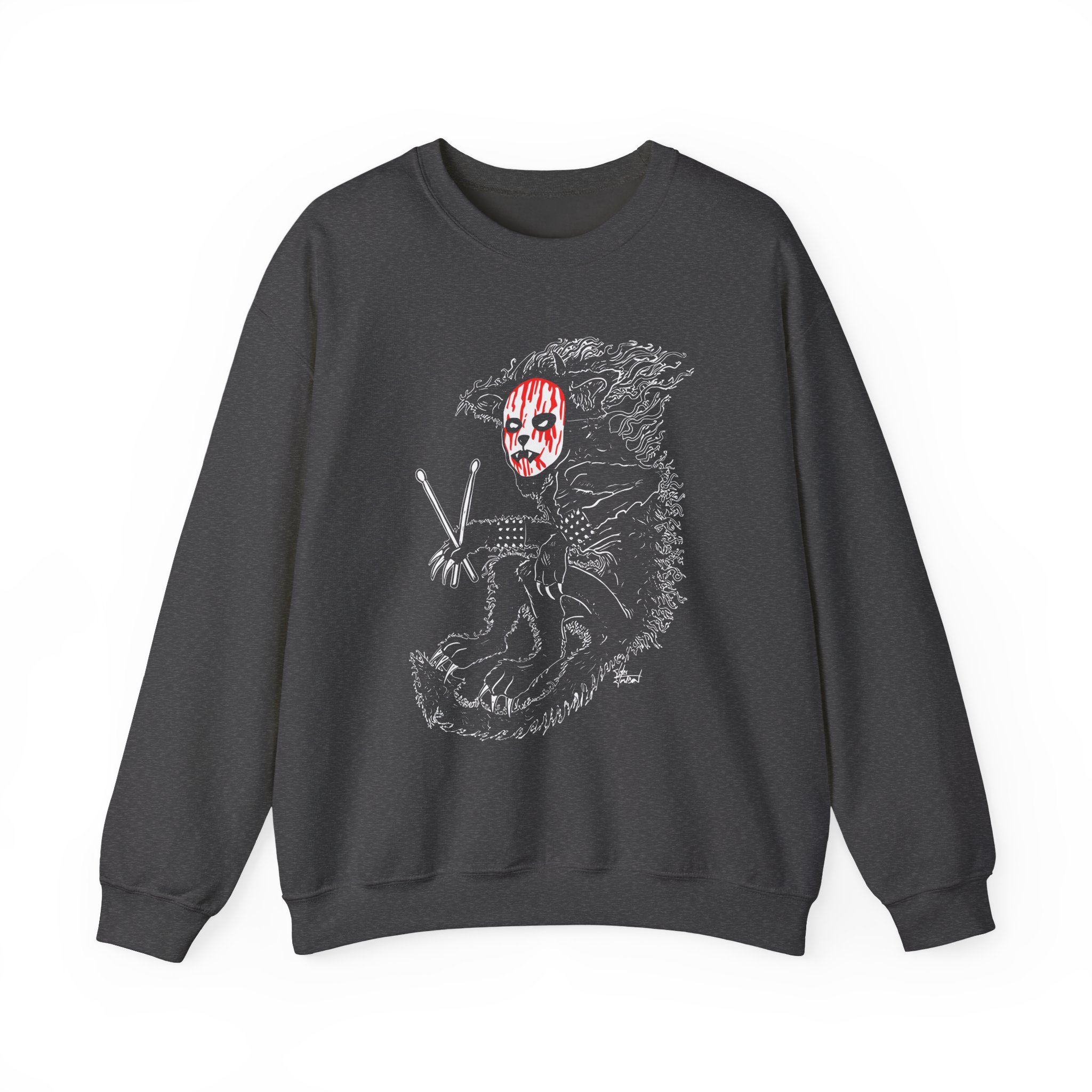 Murderdolls Joey Jordison Joey Cat Blood Mask Unisex Heavy Blendâ„¢ Crewneck Sweatshirt