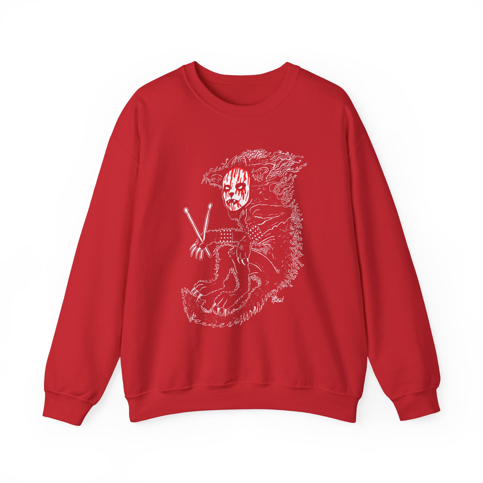 Murderdolls Joey Jordison Joey Cat Blood Mask Unisex Heavy Blendâ„¢ Crewneck Sweatshirt