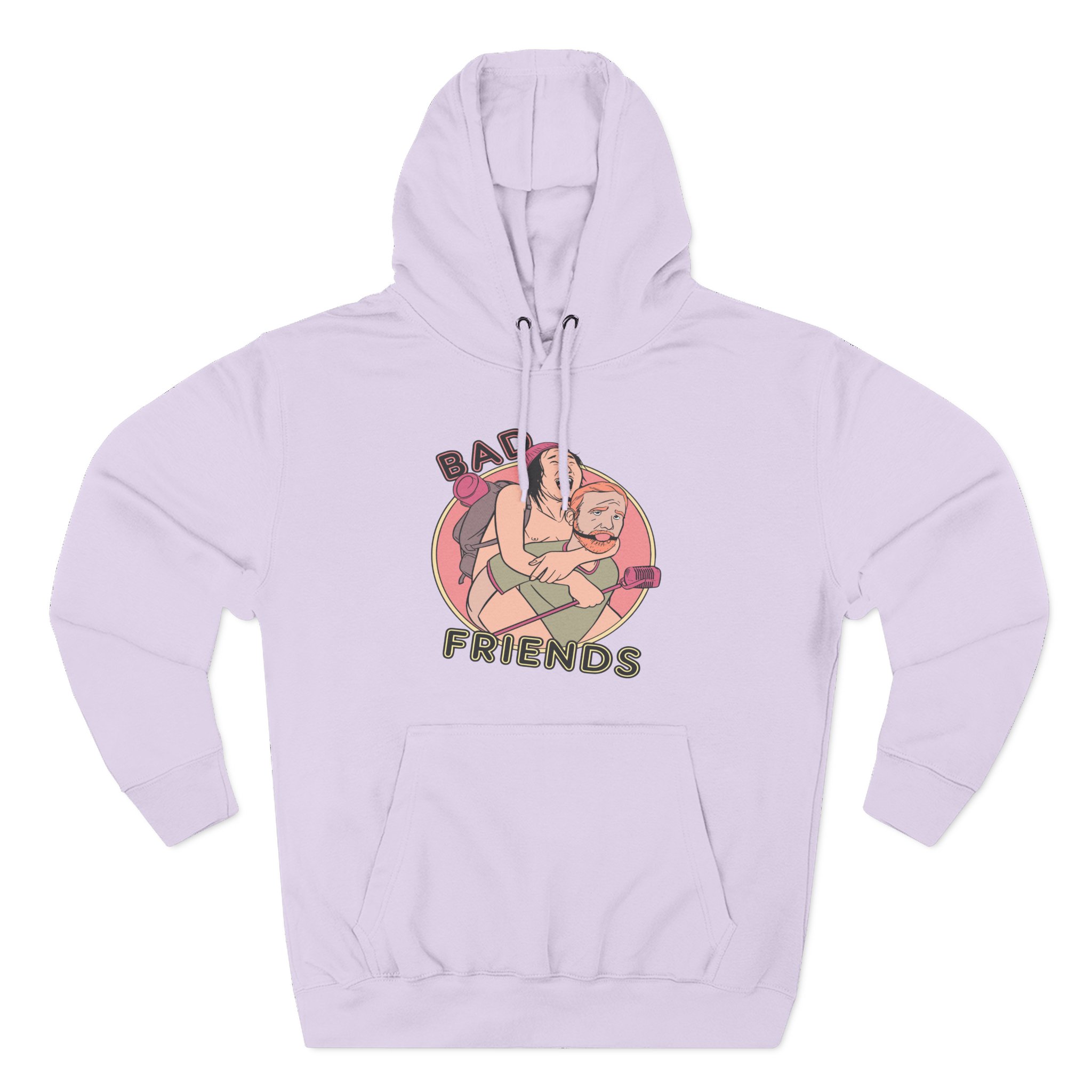 Andrew Santino Piggy Back Bad Friends Podcast Three-Panel Fleece Hoodie
