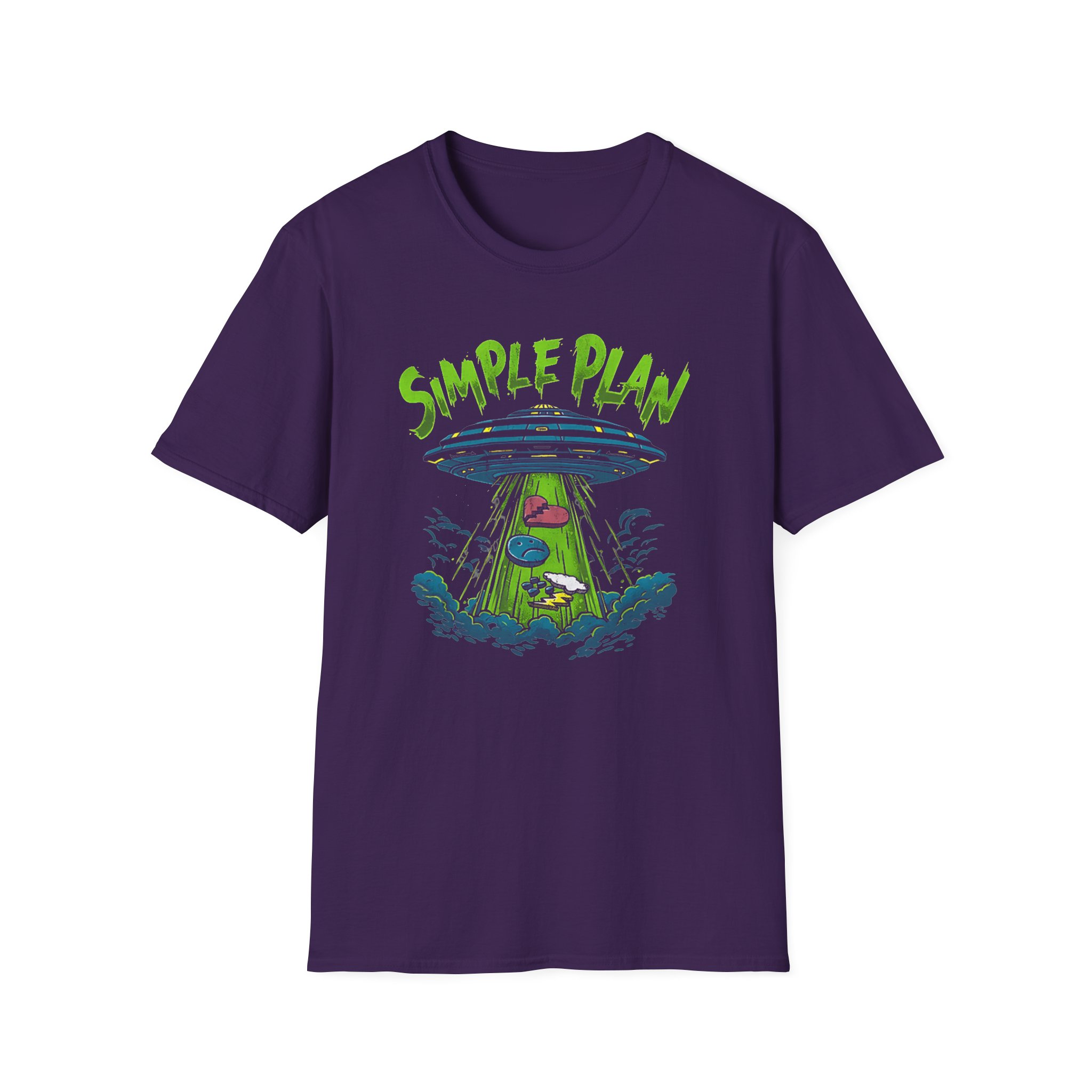 Simple Plan Alien Ufo Unisex Softstyle T-Shirt