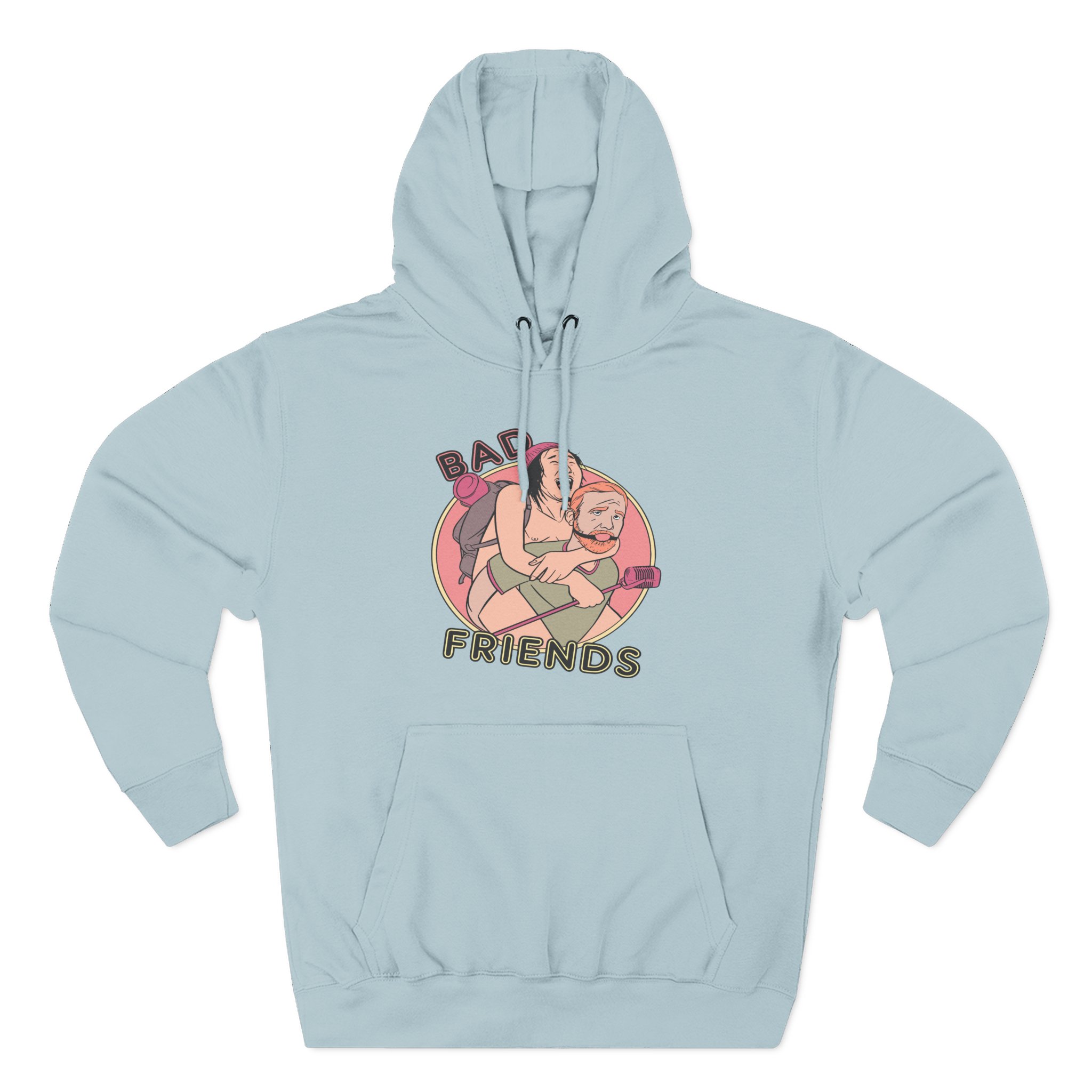Andrew Santino Piggy Back Bad Friends Podcast Three-Panel Fleece Hoodie