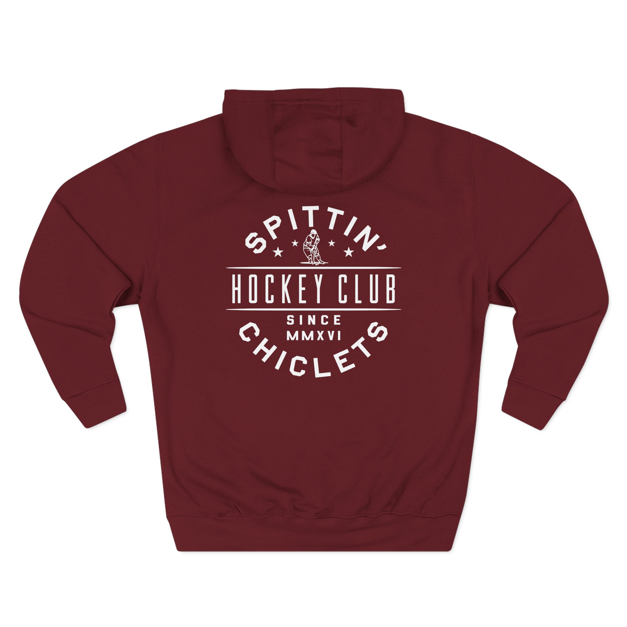 Spittin Chiclets Hockey Helmet Three-Panel Fleece Hoodie