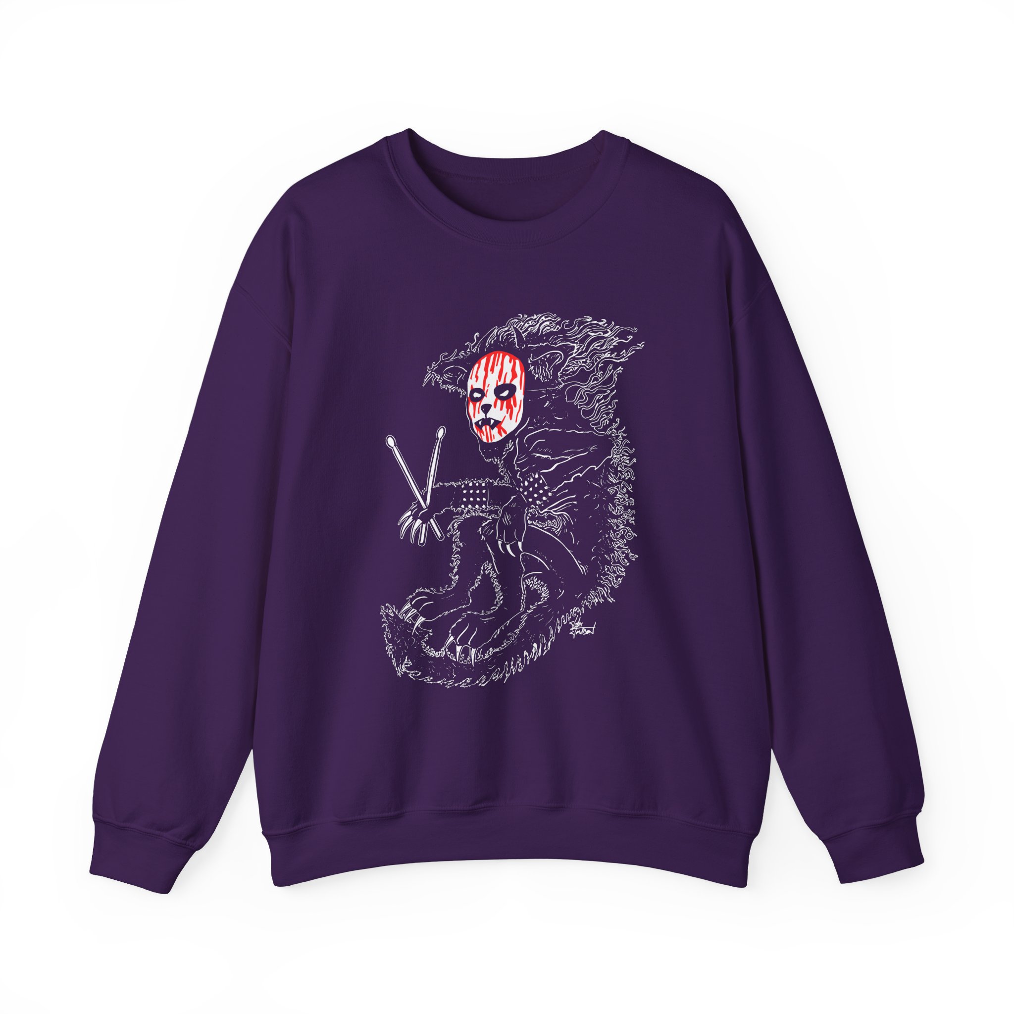 Murderdolls Joey Jordison Joey Cat Blood Mask Unisex Heavy Blendâ„¢ Crewneck Sweatshirt