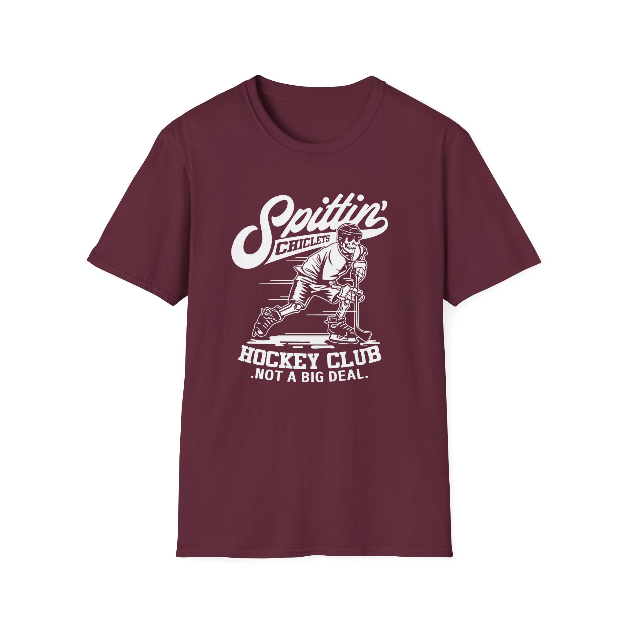Spittin Chiclets Hockey Club Skul Unisex Softstyle T-Shirt