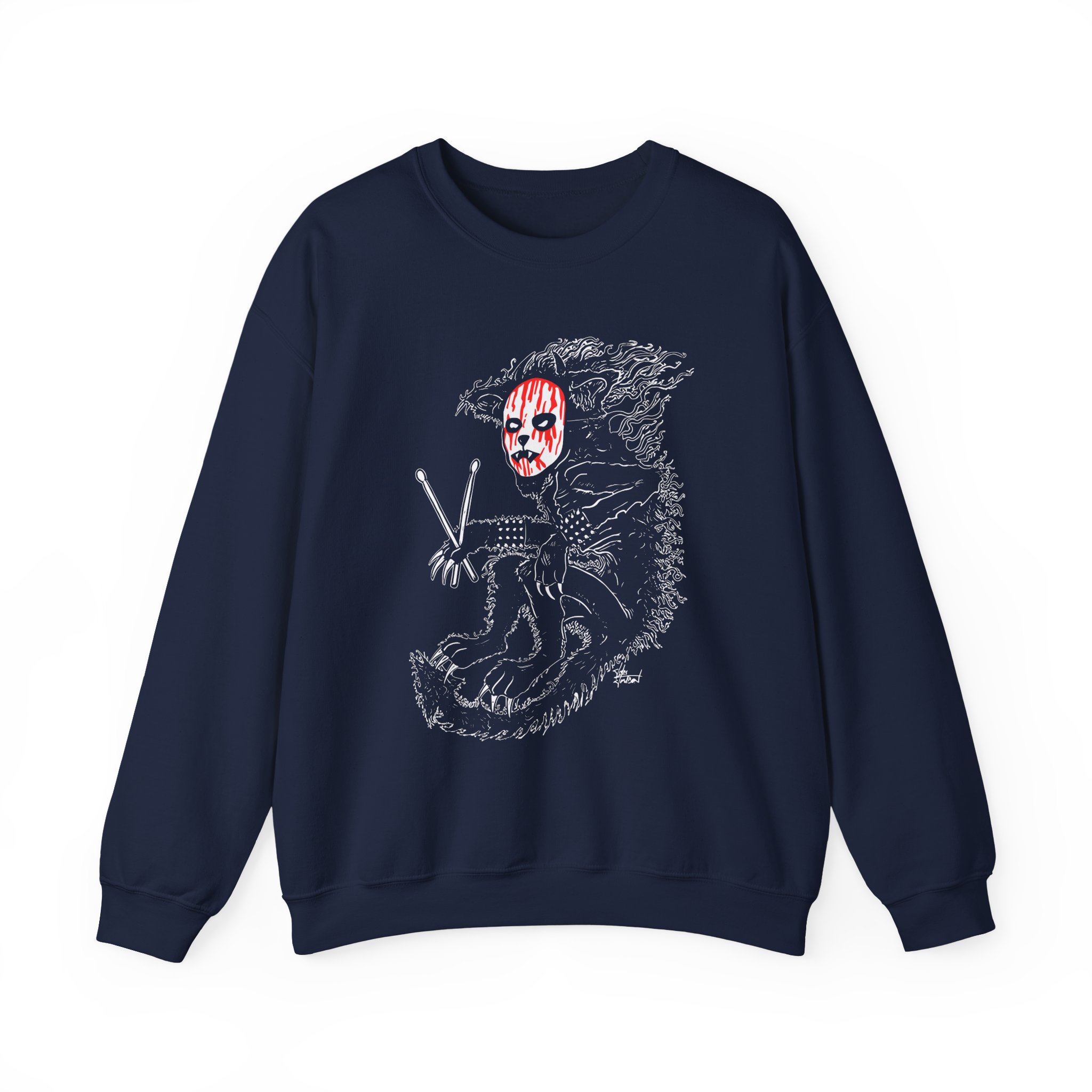 Murderdolls Joey Jordison Joey Cat Blood Mask Unisex Heavy Blendâ„¢ Crewneck Sweatshirt