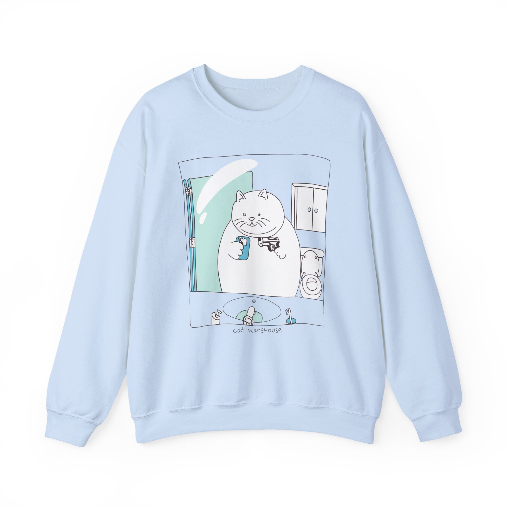 William Osman cat warehouse Unisex Heavy Blendâ„¢ Crewneck Sweatshirt