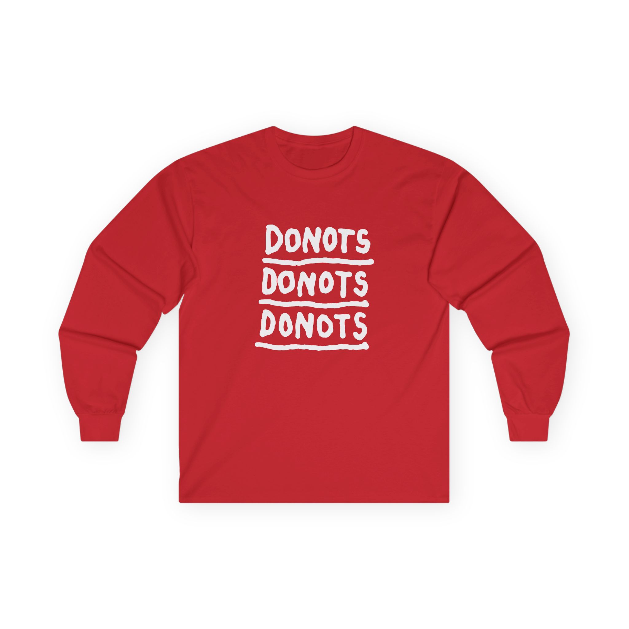 Donots Triple Logo Unisex Ultra Cotton Long Sleeve Tee