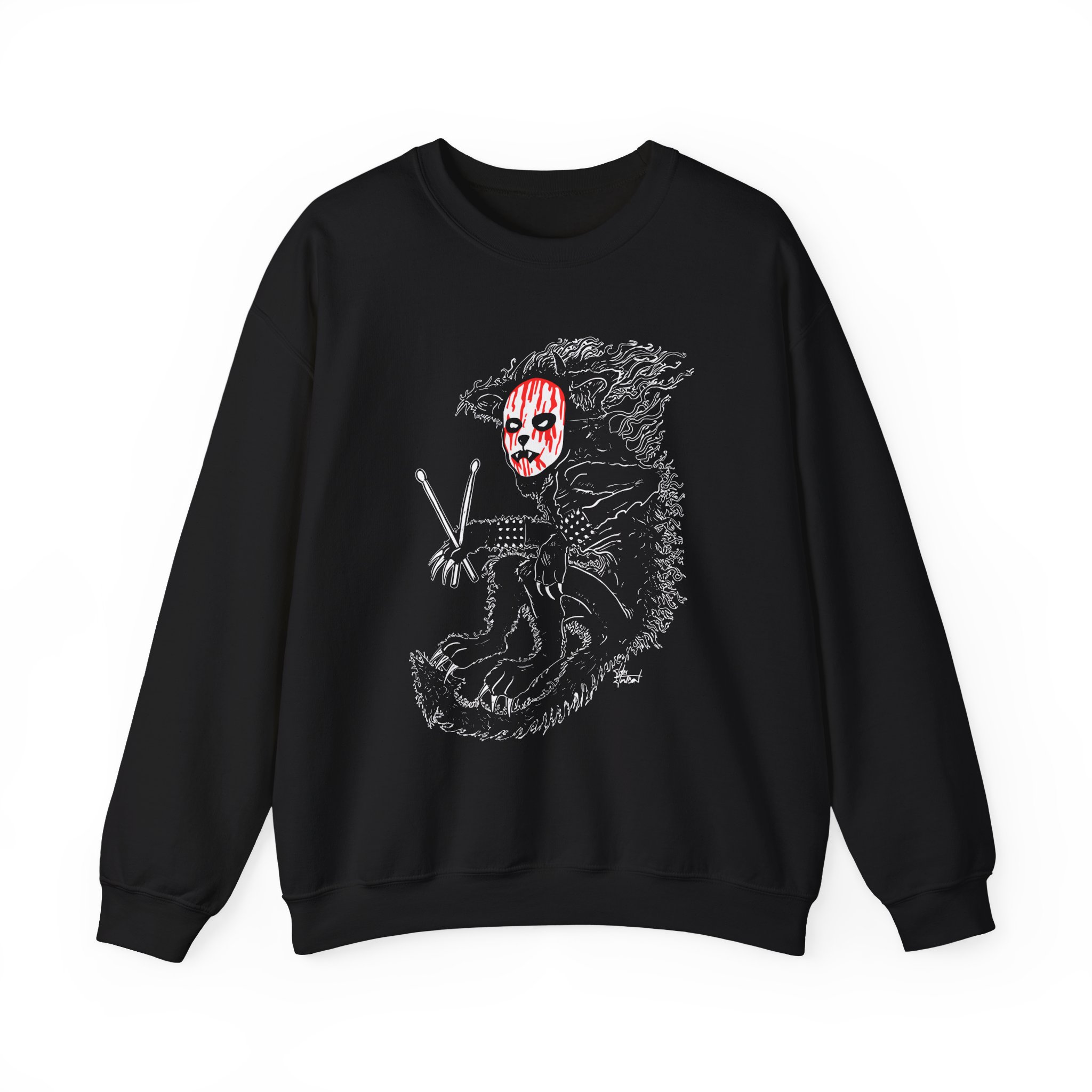 Murderdolls Joey Jordison Joey Cat Blood Mask Unisex Heavy Blendâ„¢ Crewneck Sweatshirt