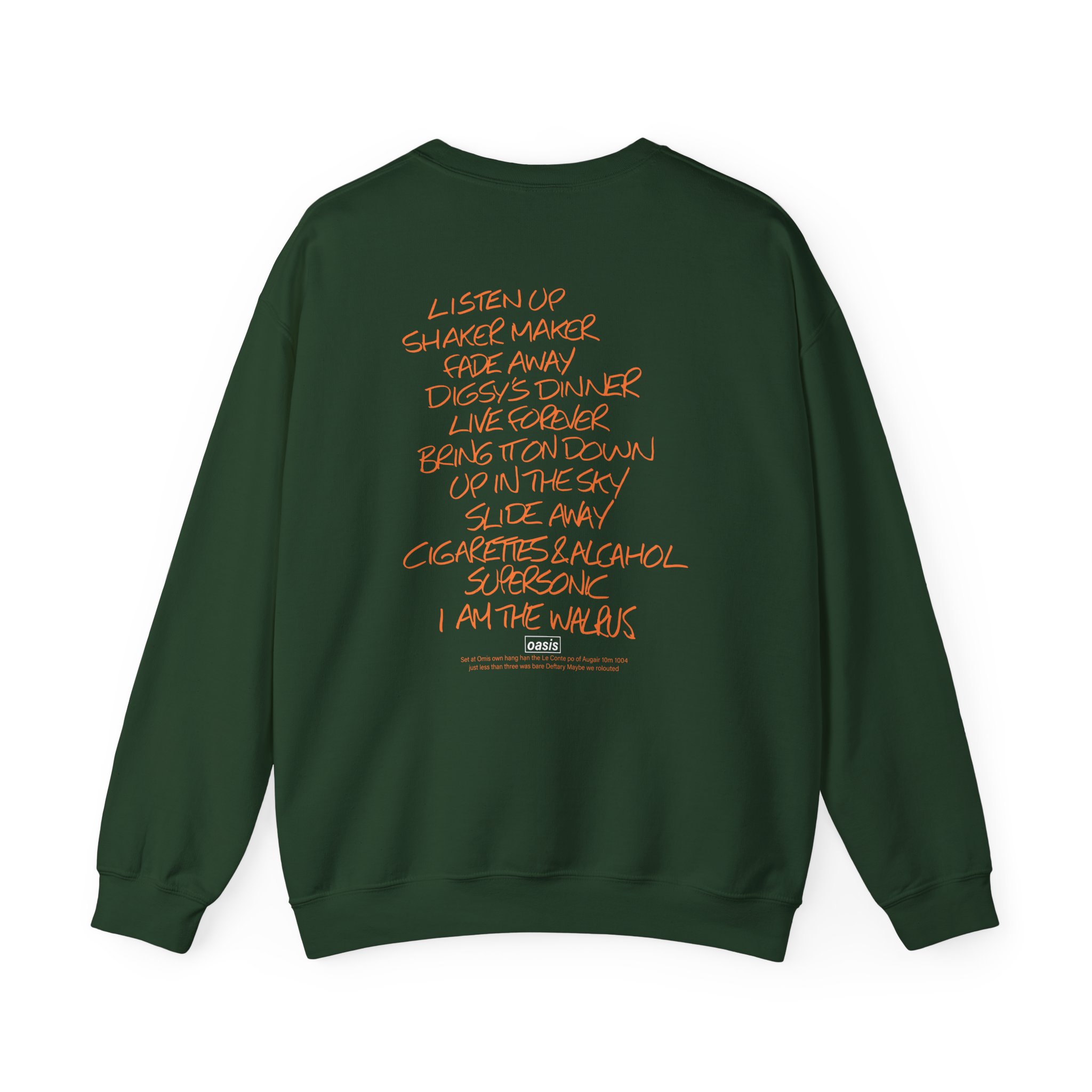 Oasis Setlist Unisex Heavy Blendâ„¢ Crewneck Sweatshirt