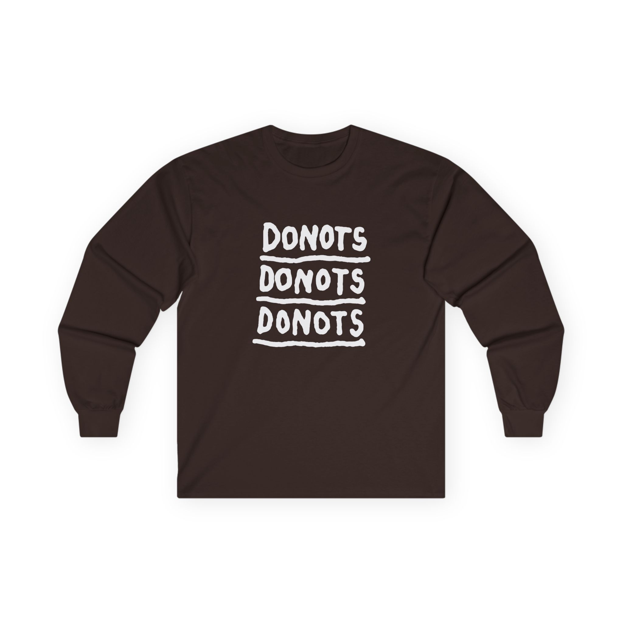 Donots Triple Logo Unisex Ultra Cotton Long Sleeve Tee