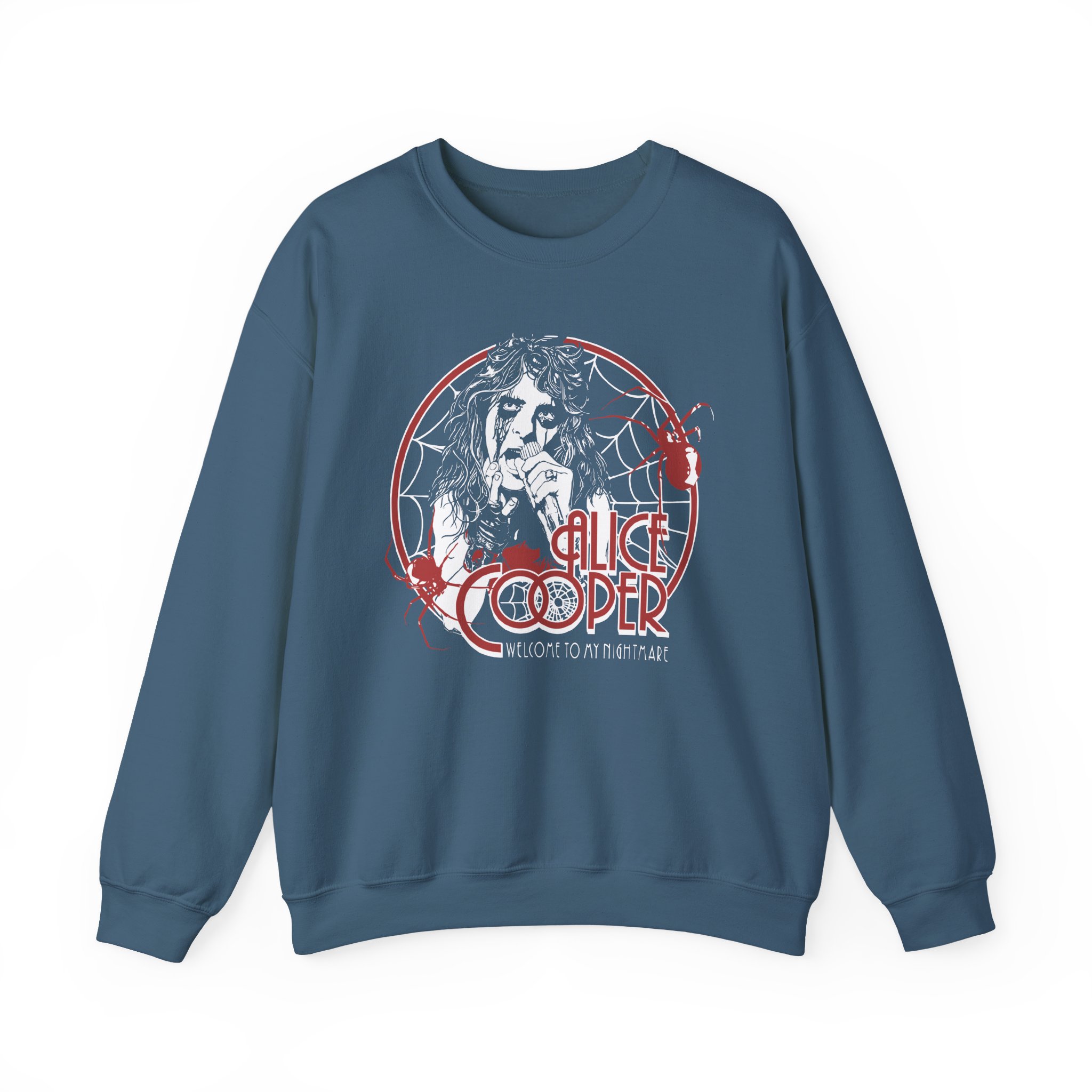 Alice Cooper Welcome to My Nightmare 50th Anniversary Spider Swarm Unisex Heavy Blendâ„¢ Crewneck Sweatshirt