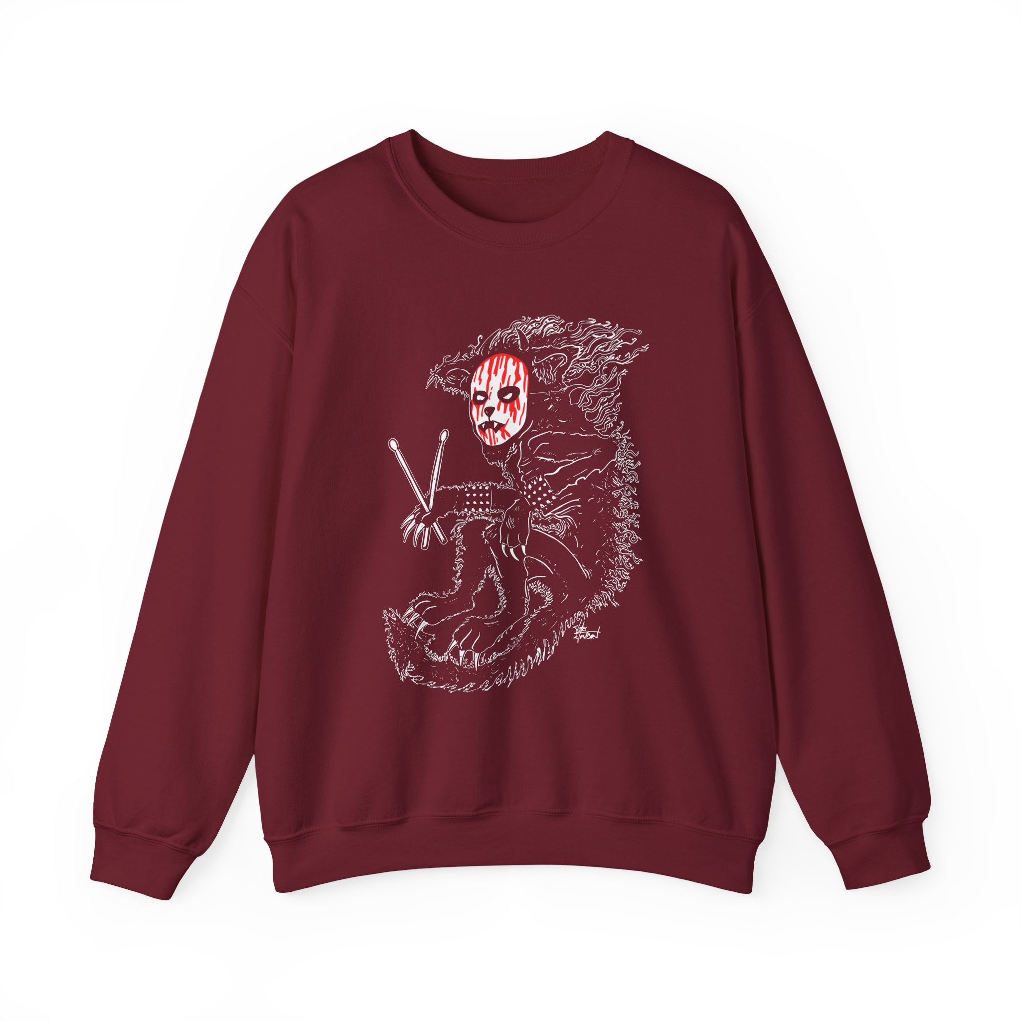 Murderdolls Joey Jordison Joey Cat Blood Mask Unisex Heavy Blendâ„¢ Crewneck Sweatshirt