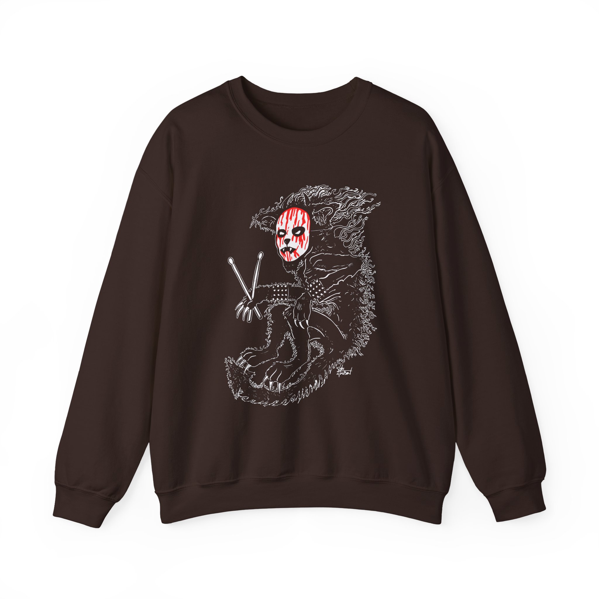 Murderdolls Joey Jordison Joey Cat Blood Mask Unisex Heavy Blendâ„¢ Crewneck Sweatshirt
