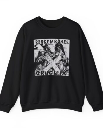 Broken Bones Crucifix Unisex Heavy Blend Crewneck Sweatshirt