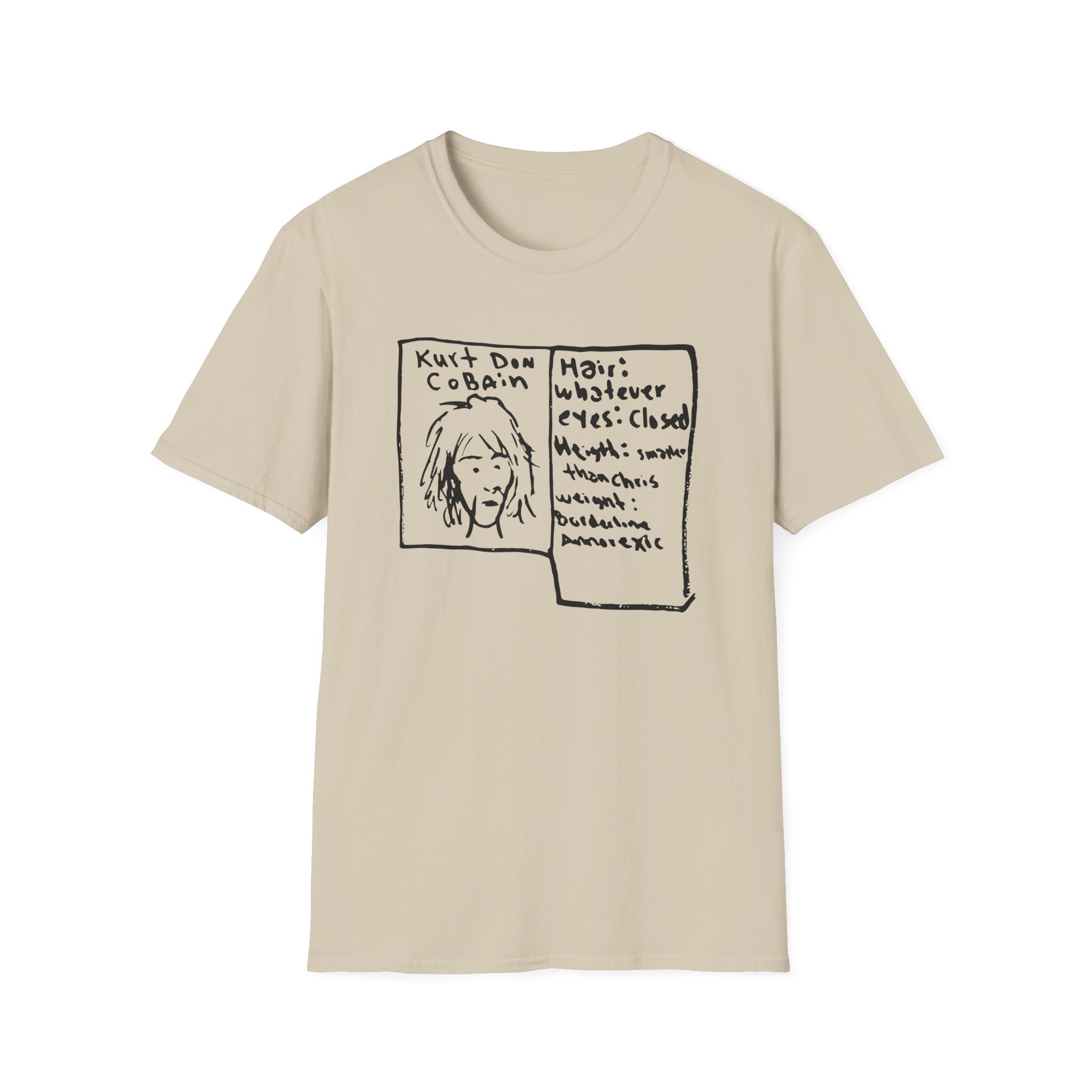 Kurt Cobain Kurt Don Profile Unisex Softstyle T-Shirt