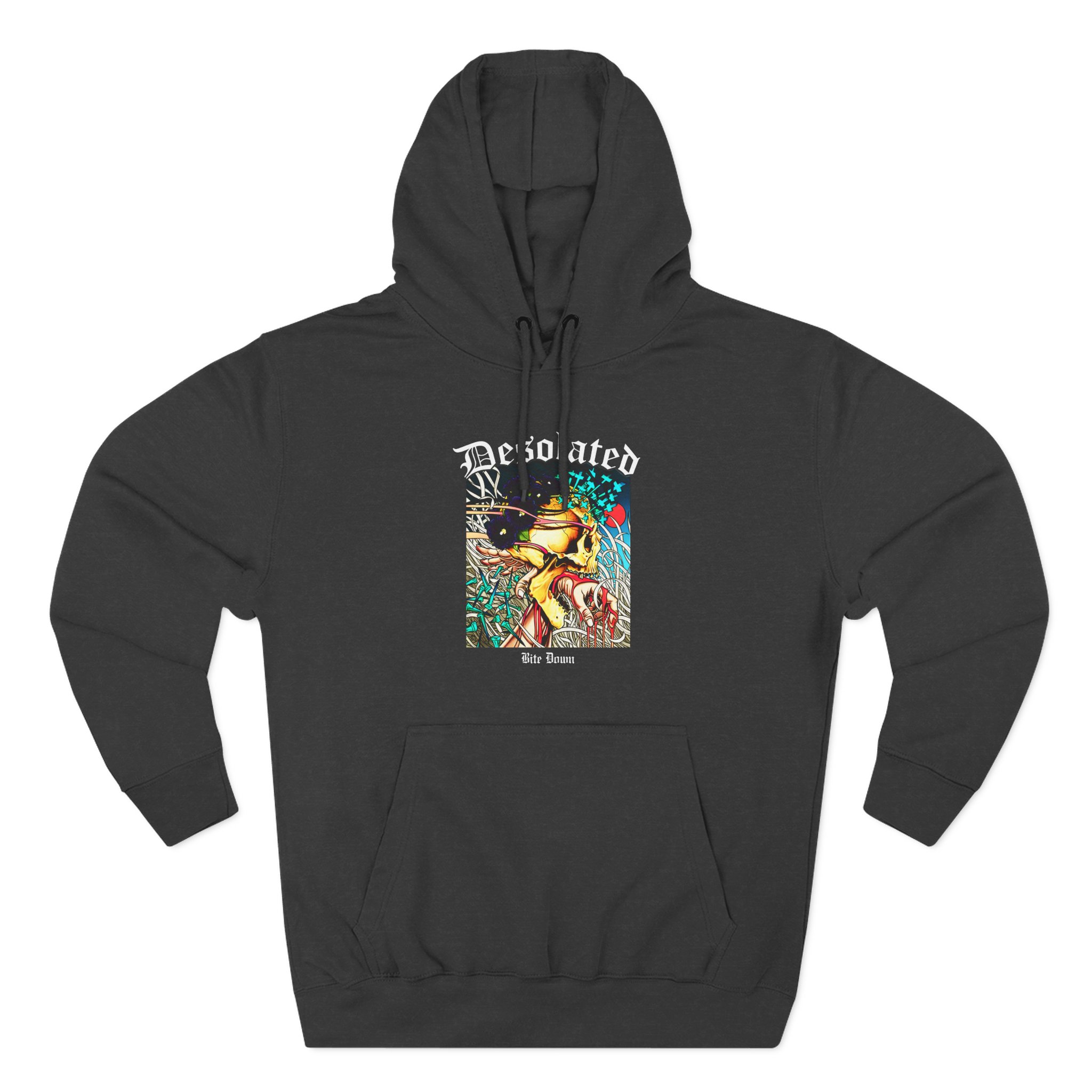 Desolated Bite Down Artwork Three-Panel Fleece Hoodie