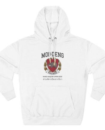 Moo Deng University Three-Panel Fleece Hoodie