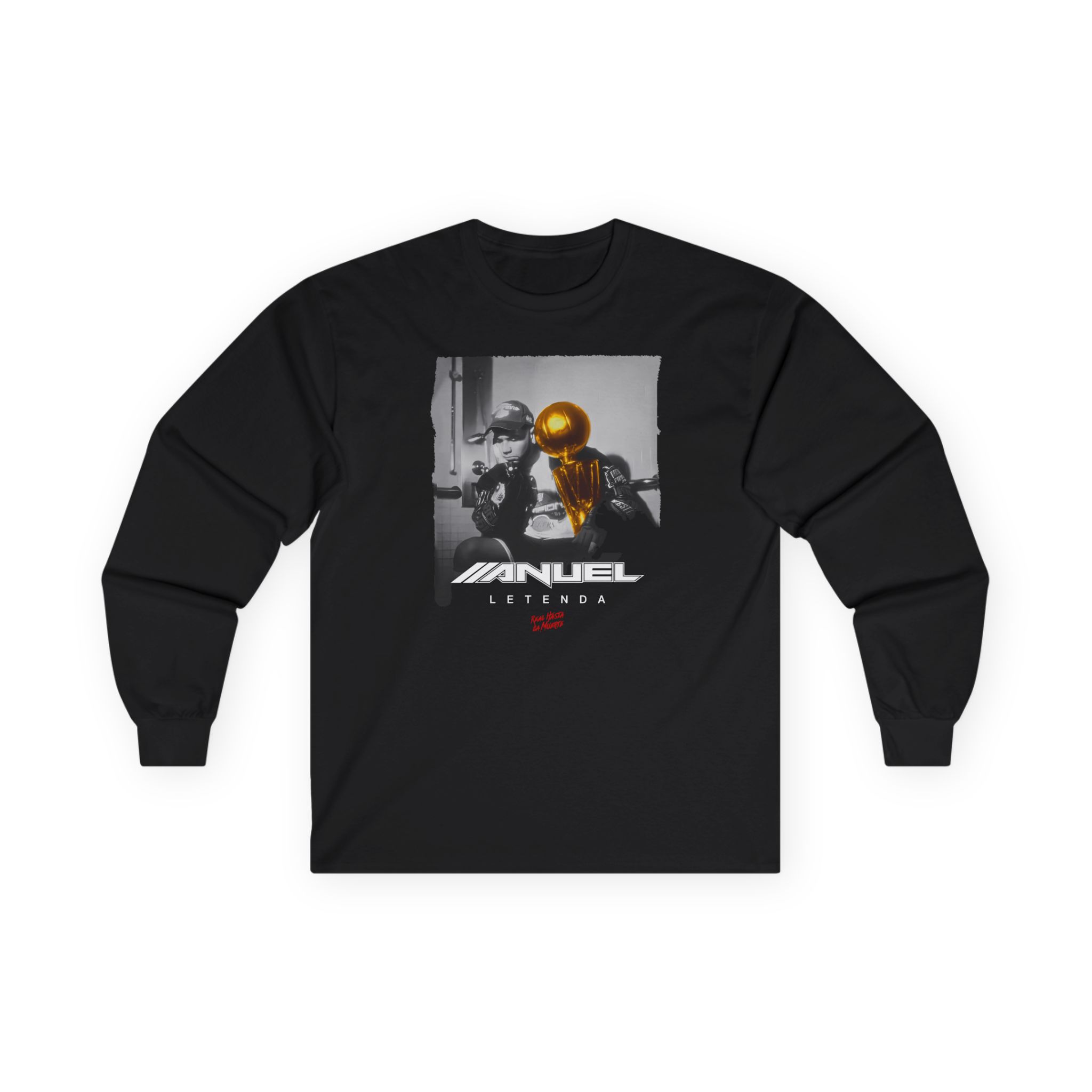 Anuel Aa Leyenda Campeón Negro Camiseta Unisex Ultra Cotton Long Sleeve Tee
