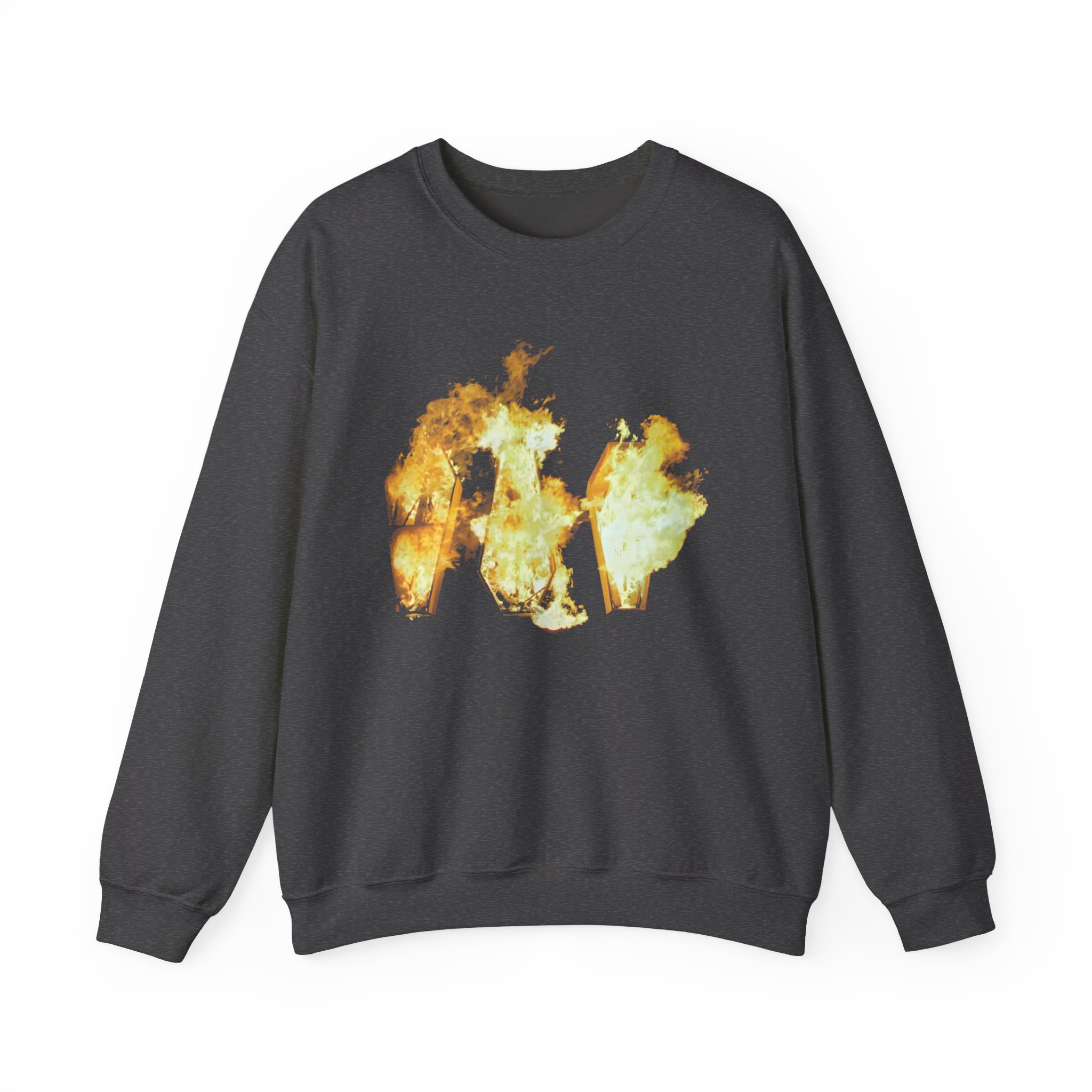 Show Me the Body Flaming Coffins Unisex Heavy Blendâ„¢ Crewneck Sweatshirt