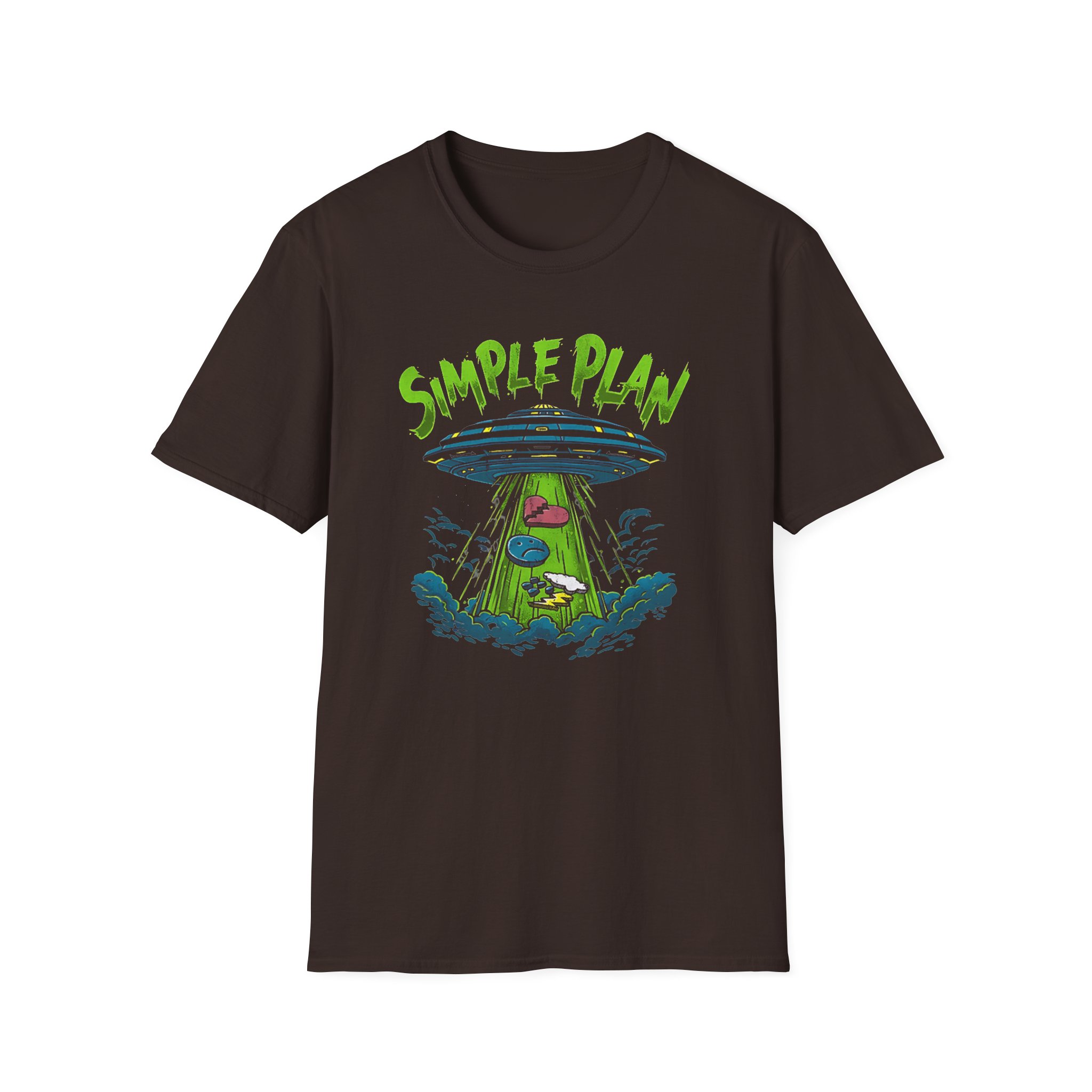 Simple Plan Alien Ufo Unisex Softstyle T-Shirt