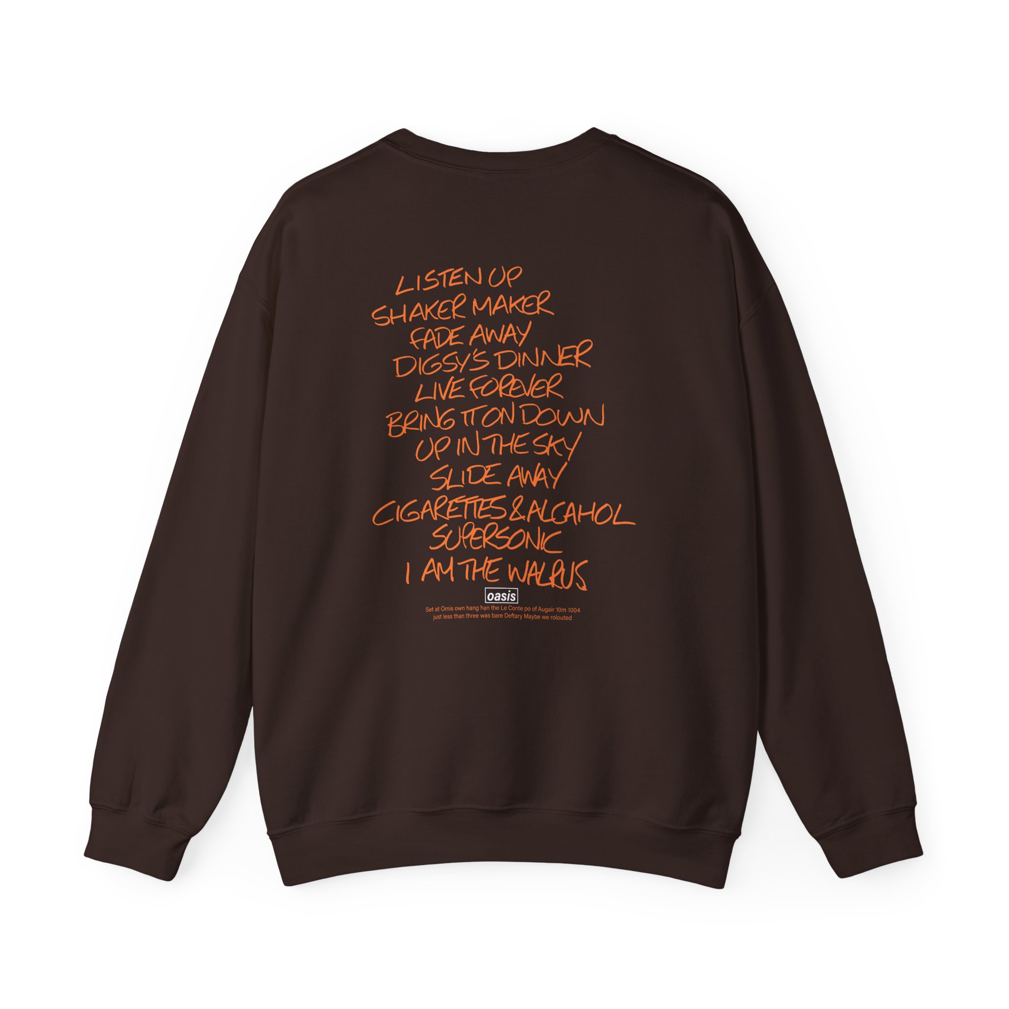 Oasis Setlist Unisex Heavy Blendâ„¢ Crewneck Sweatshirt