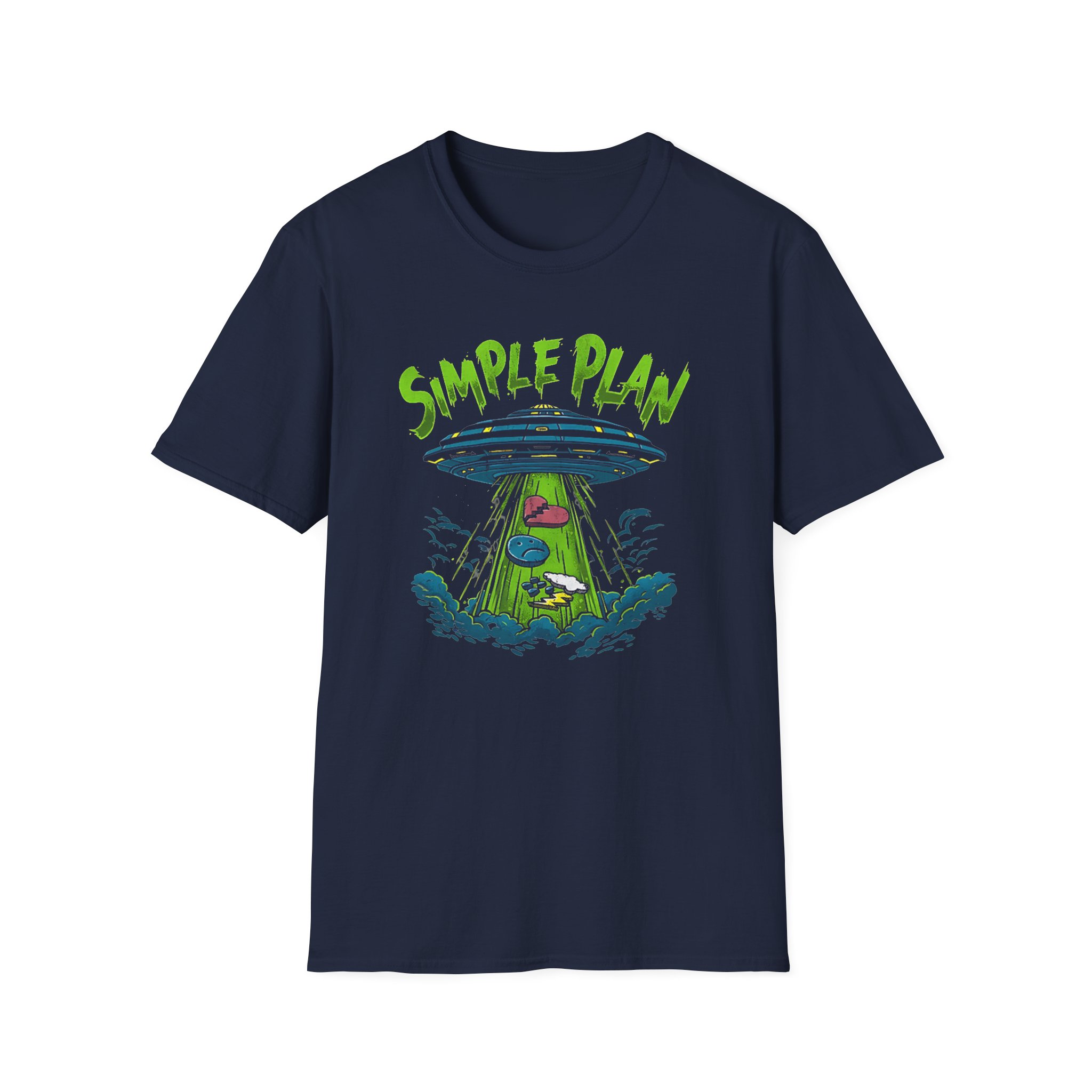 Simple Plan Alien Ufo Unisex Softstyle T-Shirt