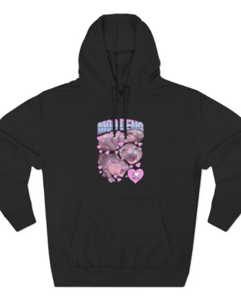Moo Deng Three-Panel Fleece Hoodie